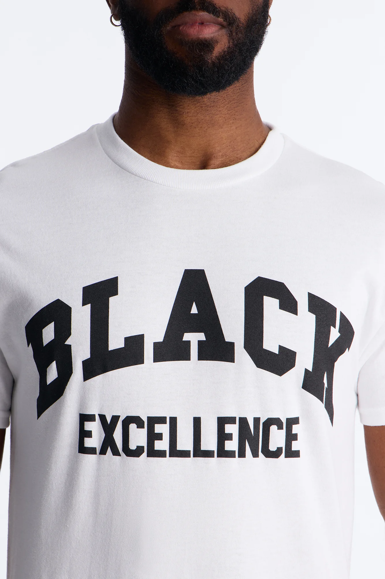 Black Excellence Varsity Short Sleeve Tee - White - Image 3