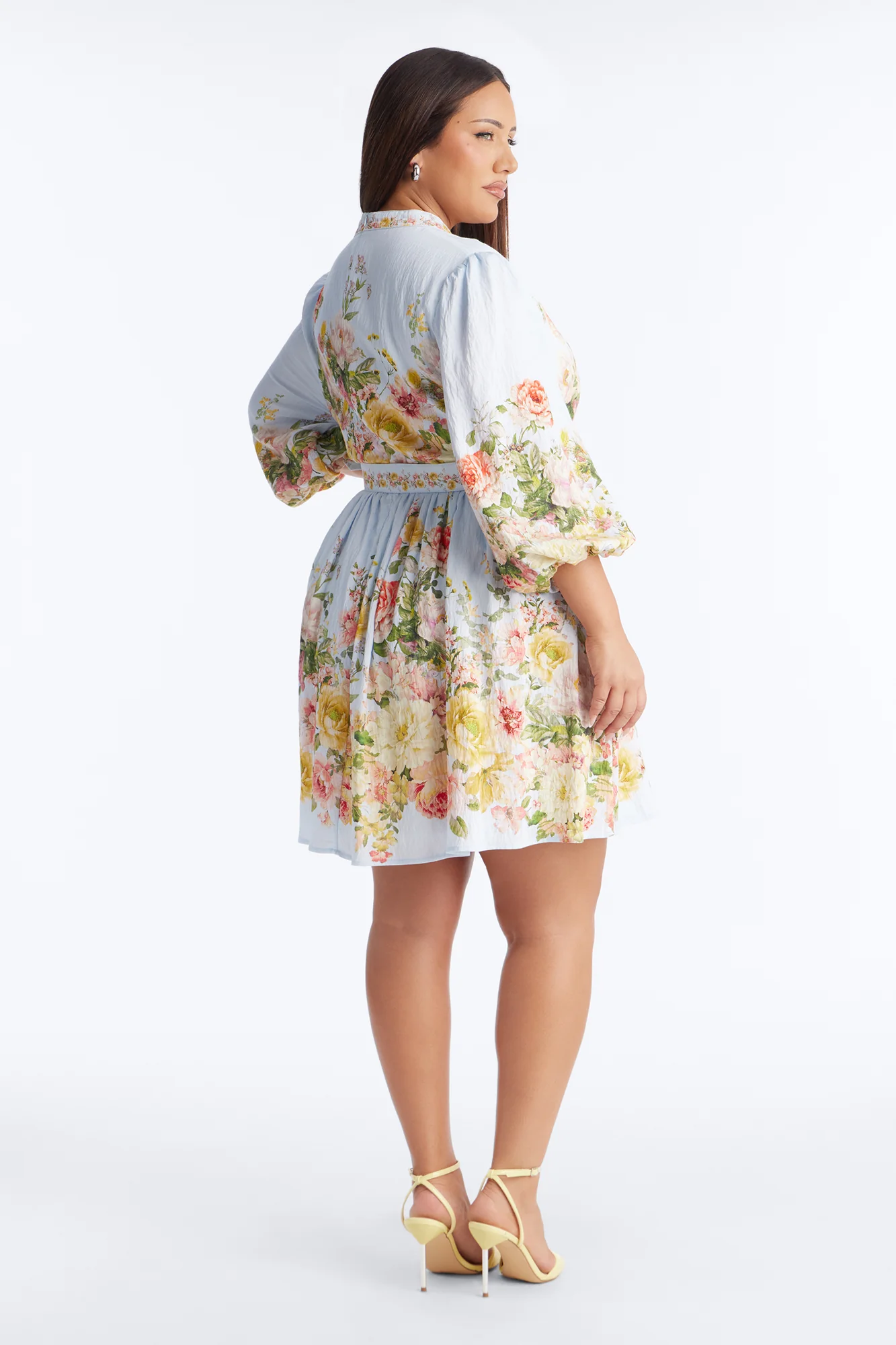 Blair Belted Rayon Mini Dress - Blue - Image 8