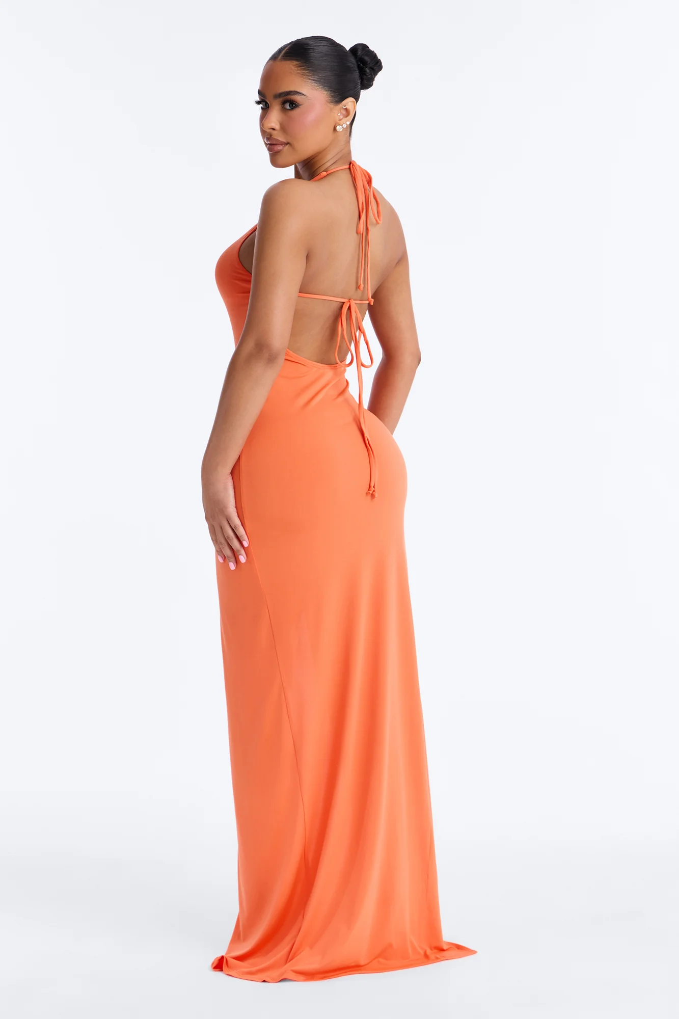 Blakely Cut Out Backless Maxi Dress - Orange - Image 4