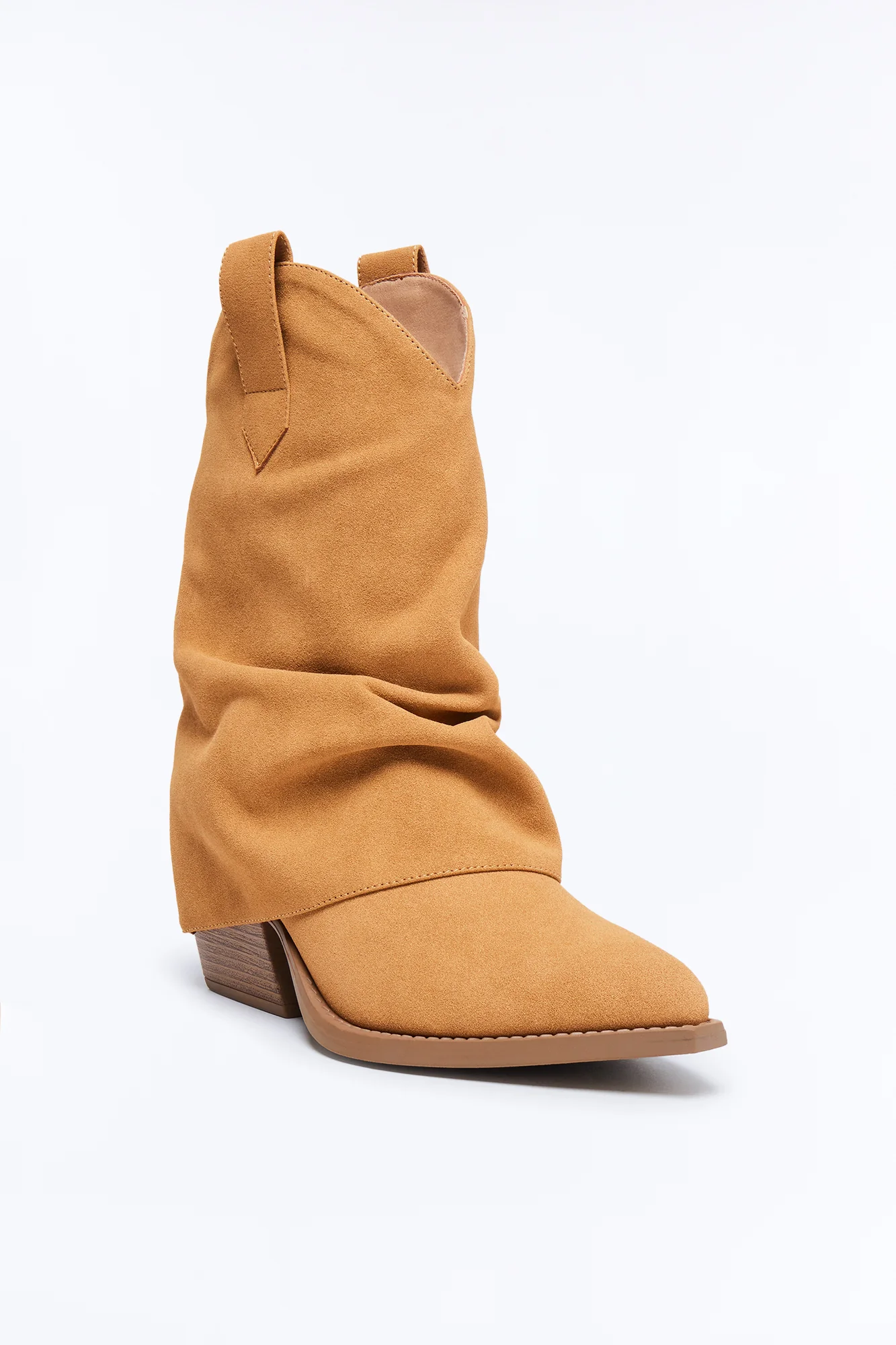 Blanc Overlay Cowboy Booties - Tan - Image 2