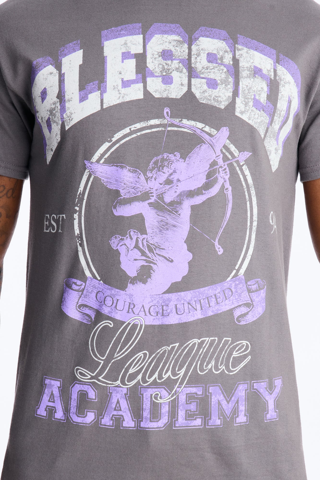 Blessed Academy Short Sleeve Tee - Charcoal - Image 3
