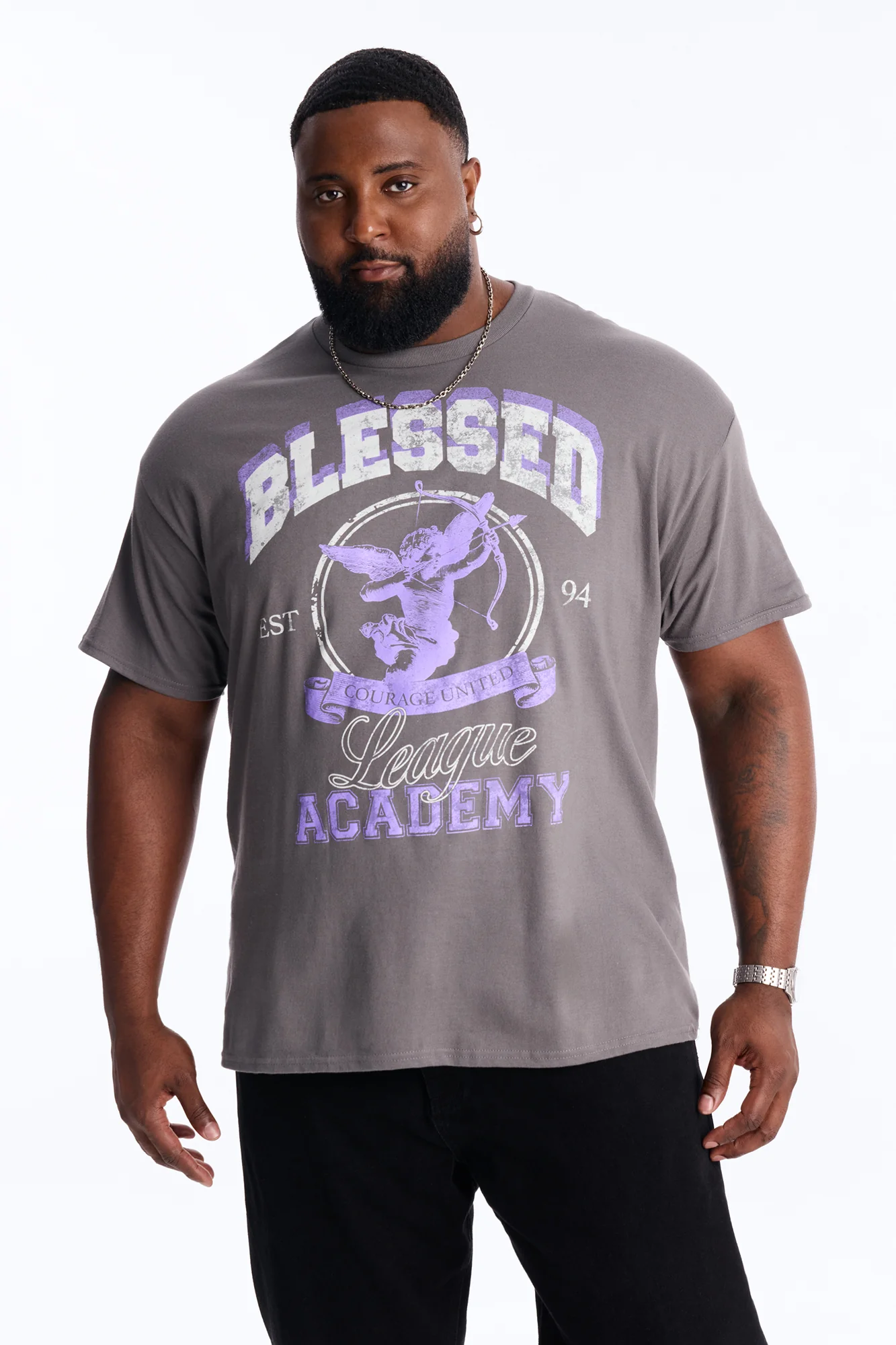 Blessed Academy Short Sleeve Tee - Charcoal - Image 4
