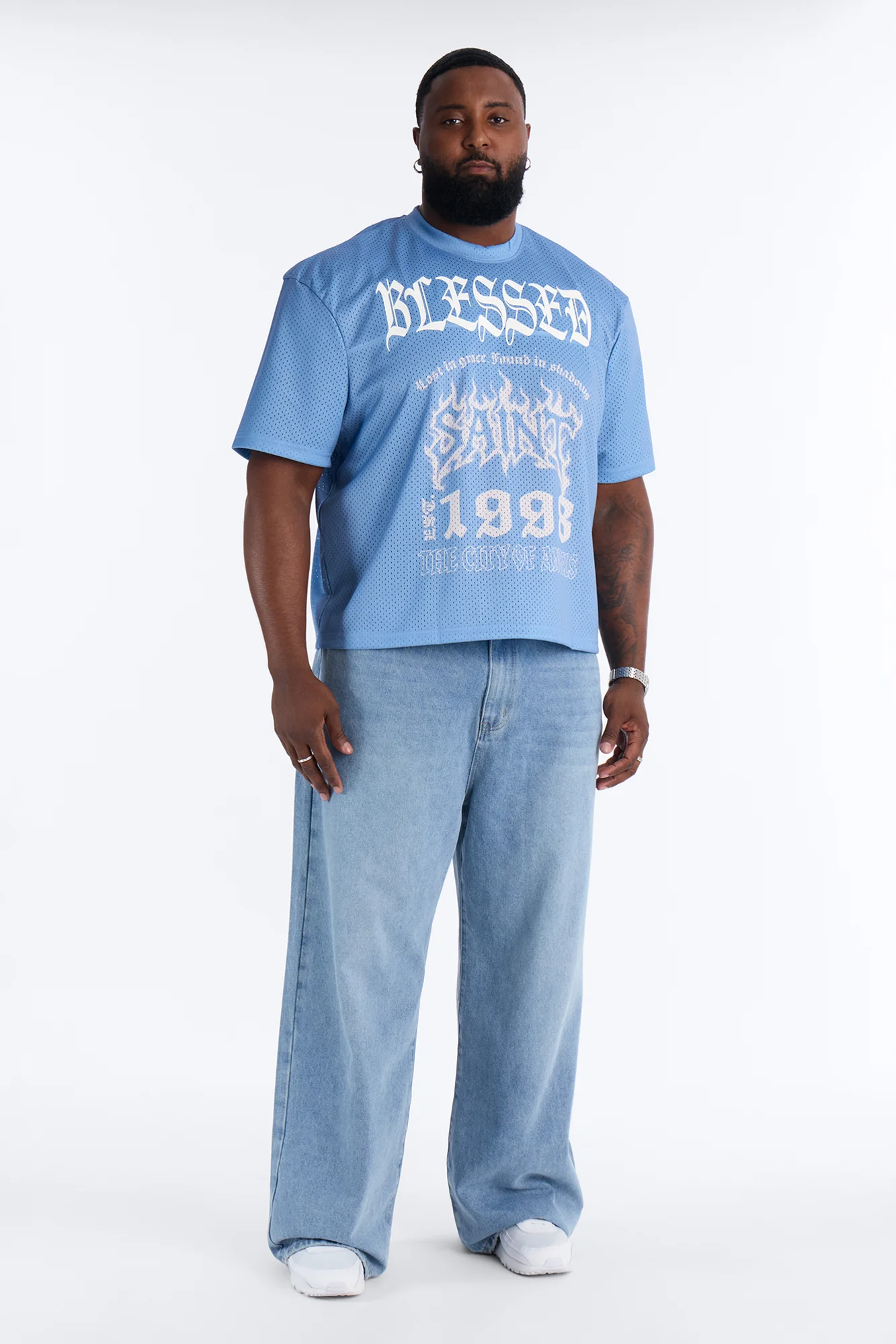 Blessed Mesh Jersey Short Sleeve - Blue - Image 6