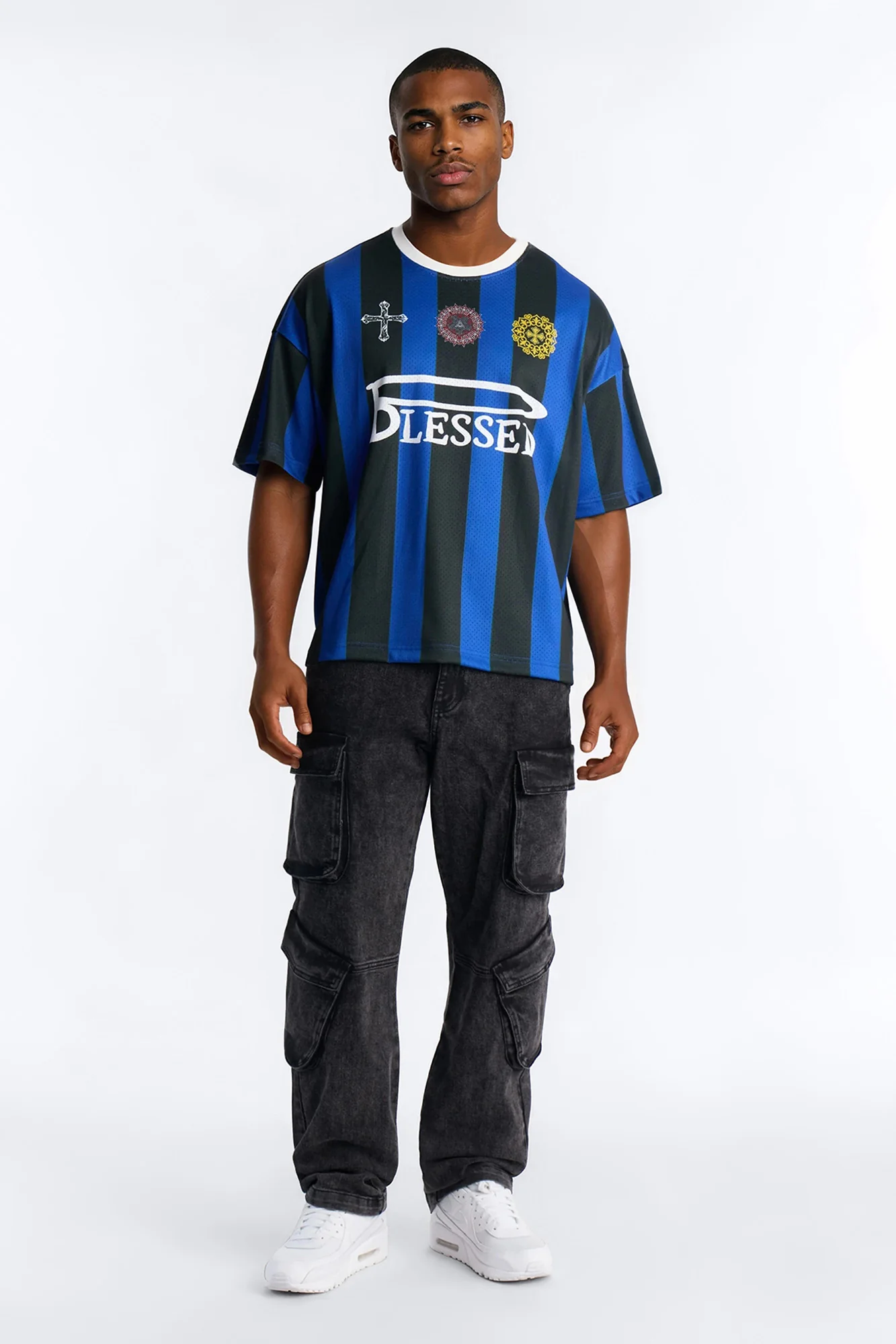 Blessed Oversized Soccer Jersey - Blue/combo - Image 2