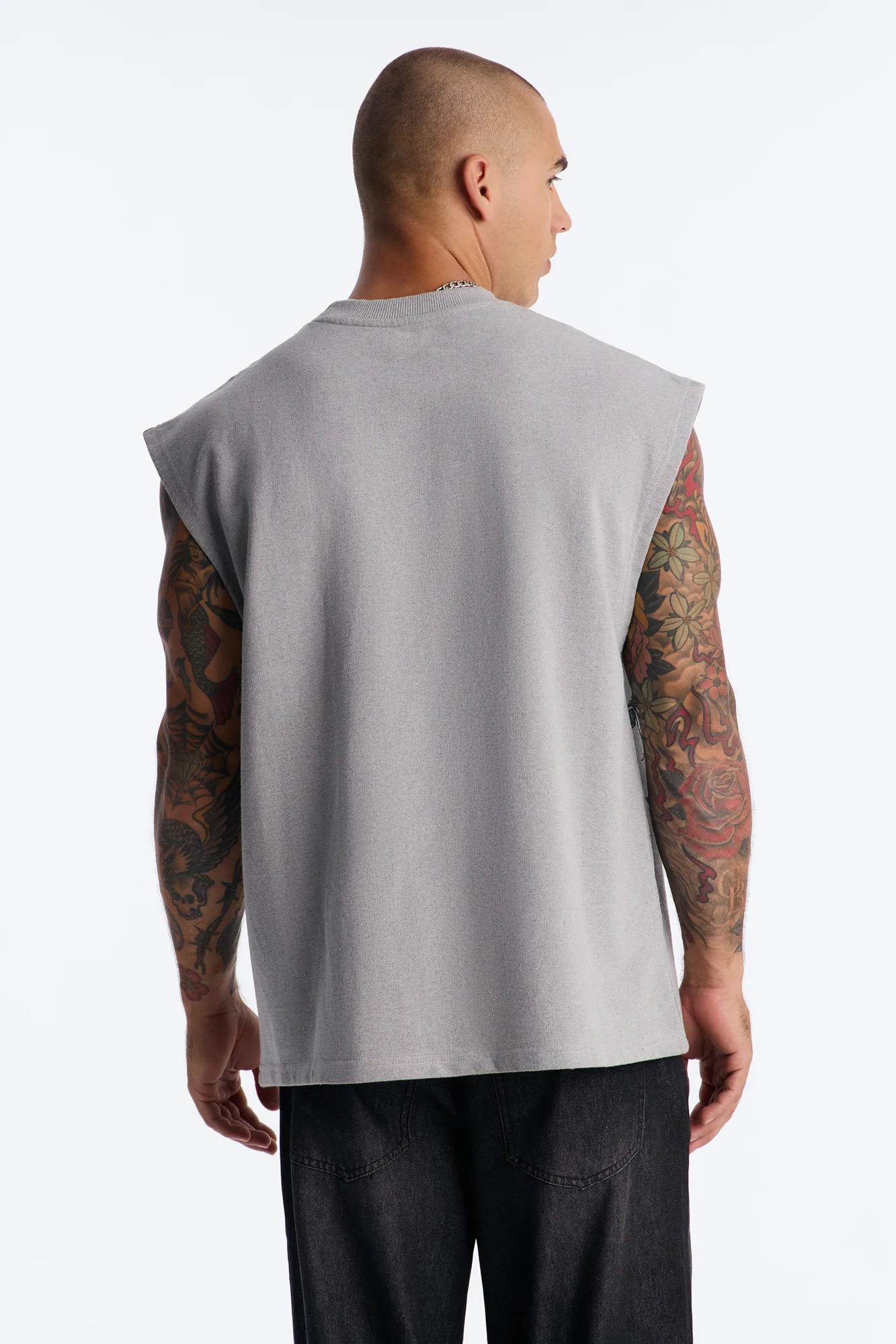 Blessed Redemption Patch French Terry Muscle Tee - Grey - Image 4