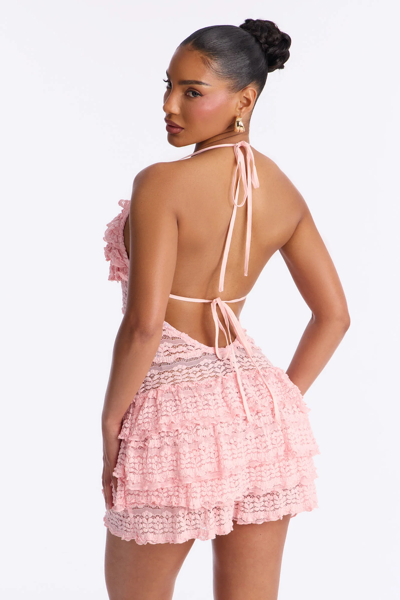 Blissful Moments Lace Romper - Light Pink - Image 4