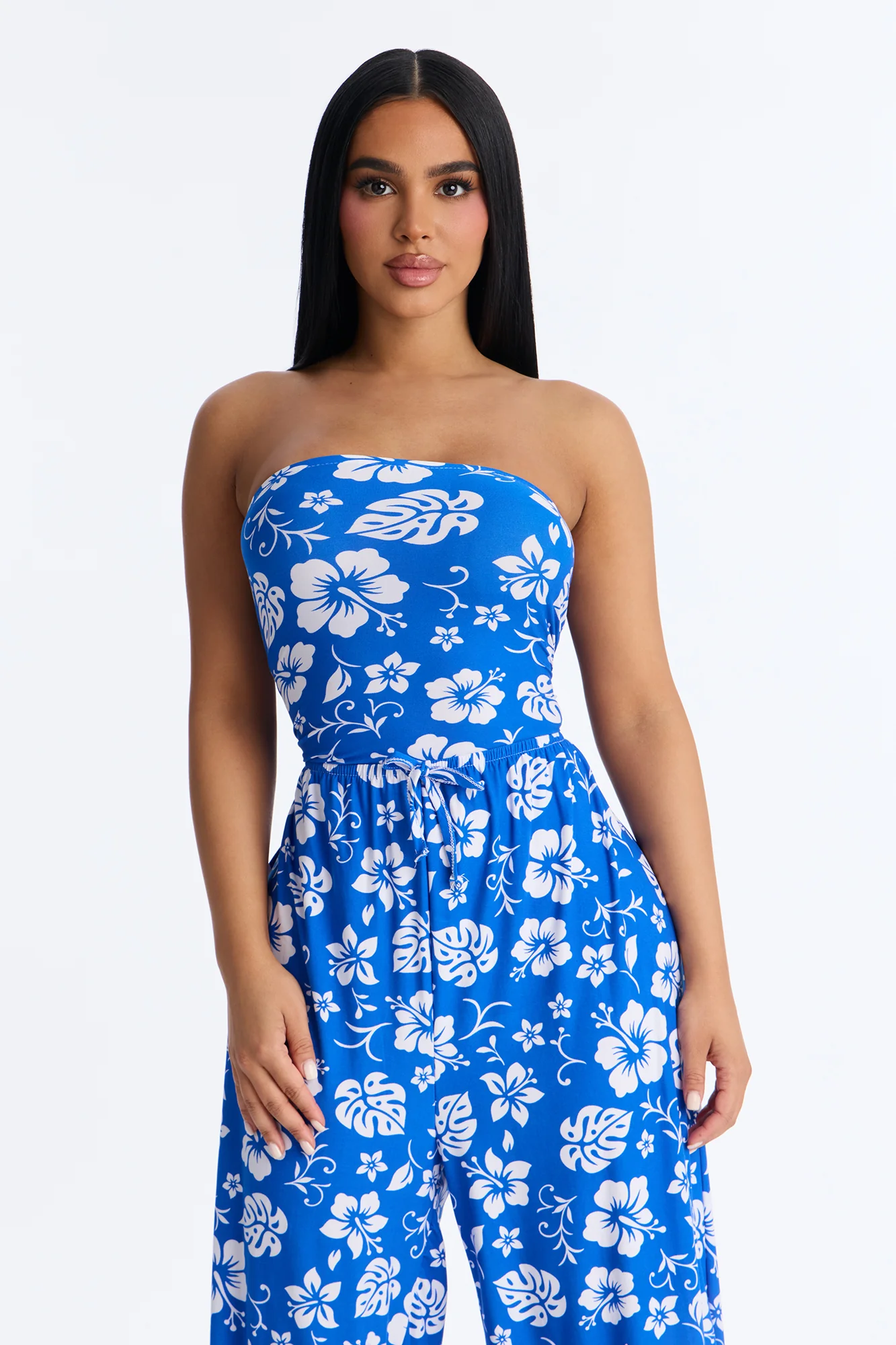 Blissful Summer Days Swim Cover Up Jumpsuit - Blue/combo - Image 2