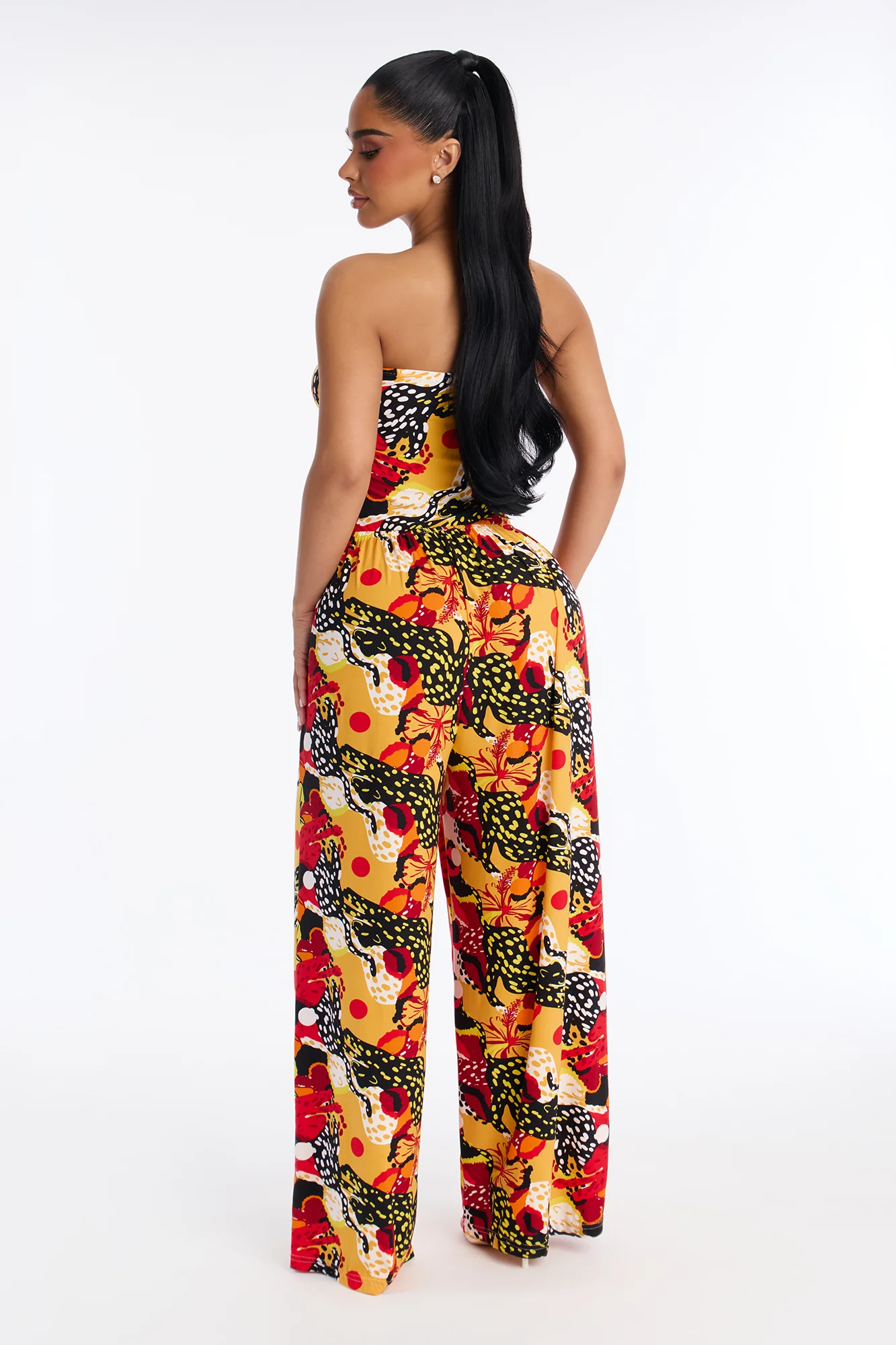 Blissful Summer Days Swim Cover Up Jumpsuit - Red/combo - Image 3