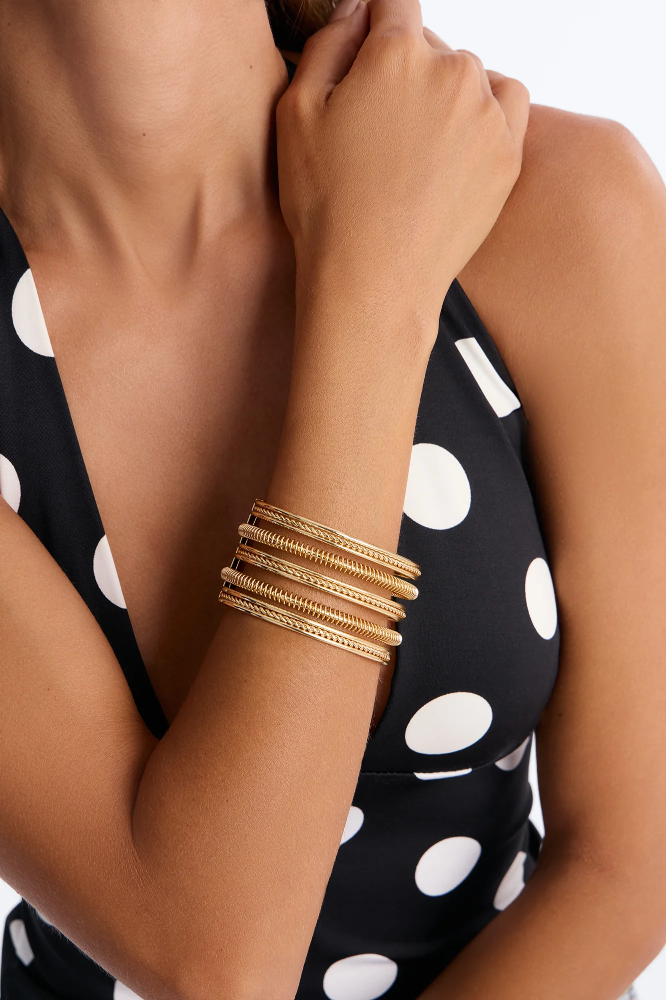 Blissful Vibes Cuff Bracelet - Gold