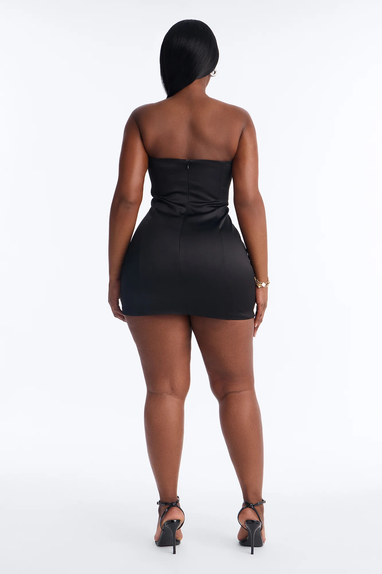Blooming Love Satin Mini Dress - Black/Red - Image 8