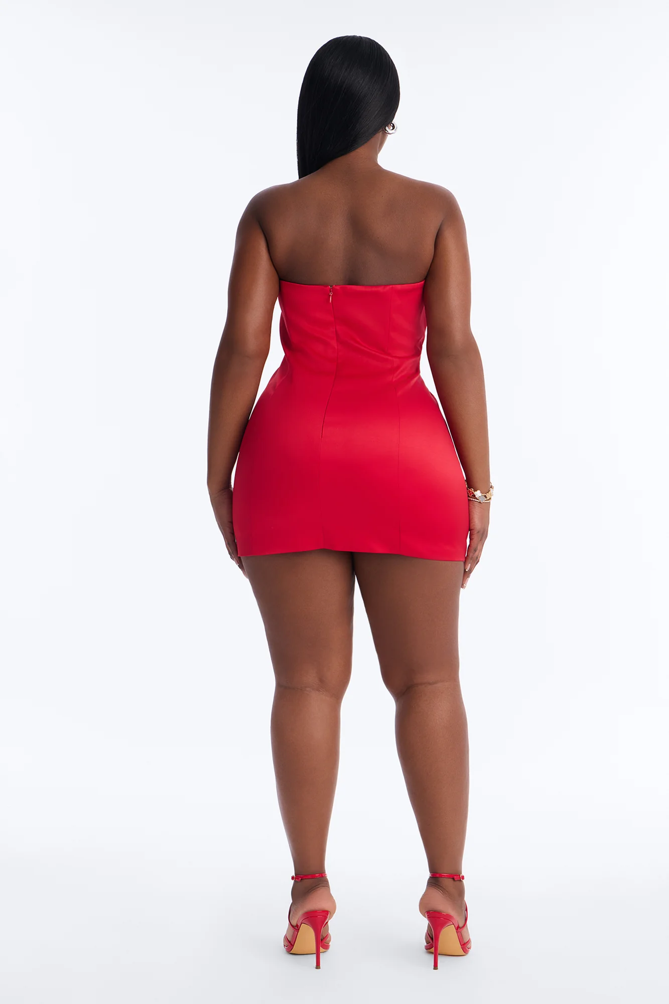 Blooming Love Satin Mini Dress - Red - Image 8