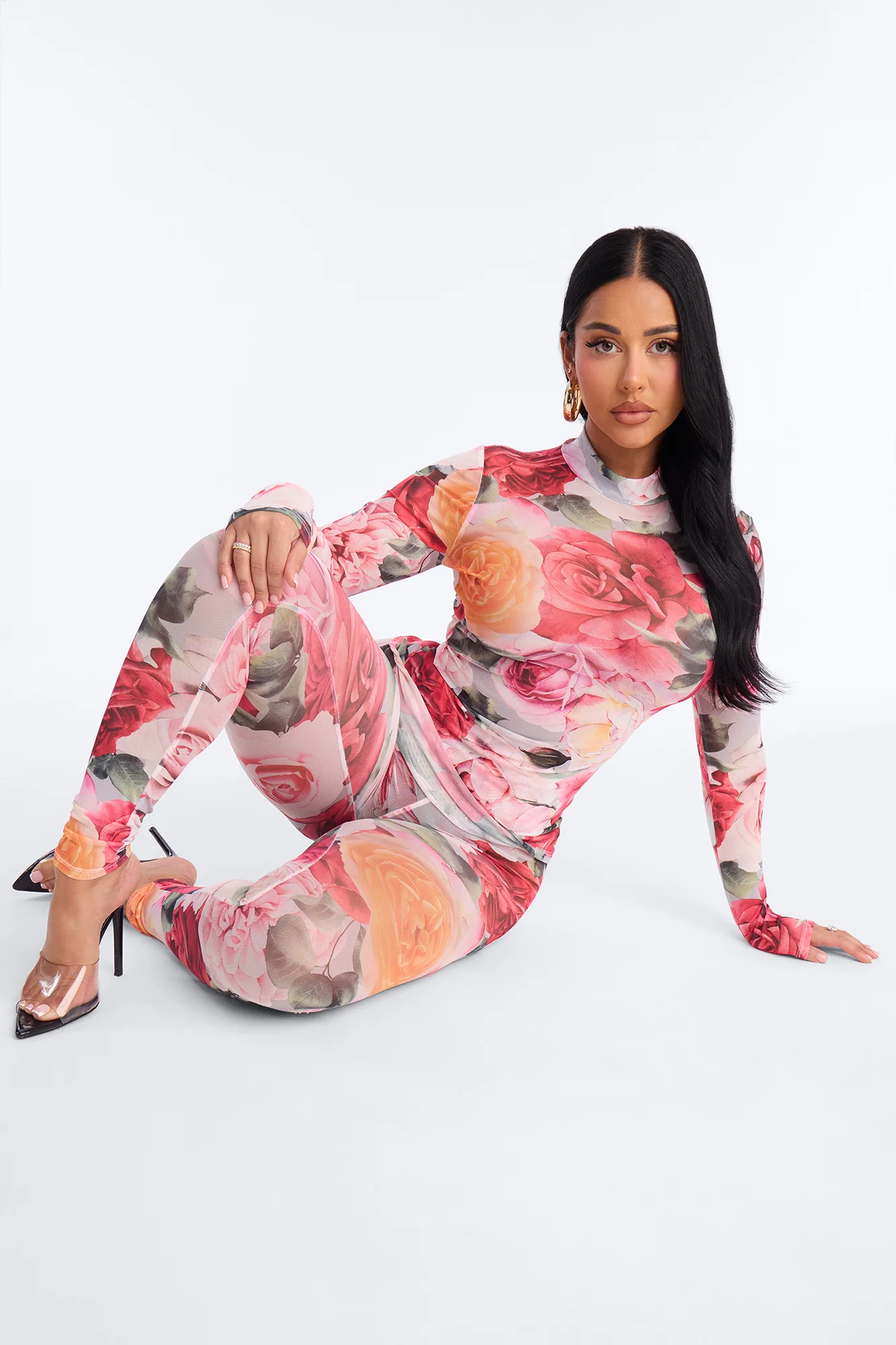 Blooming Muse Mesh Pant Set - Pink/combo - Image 3