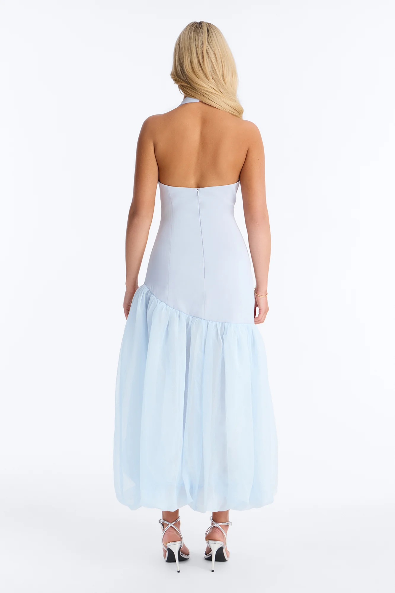 Blossom Organza Midi Dress - Light Blue - Image 5