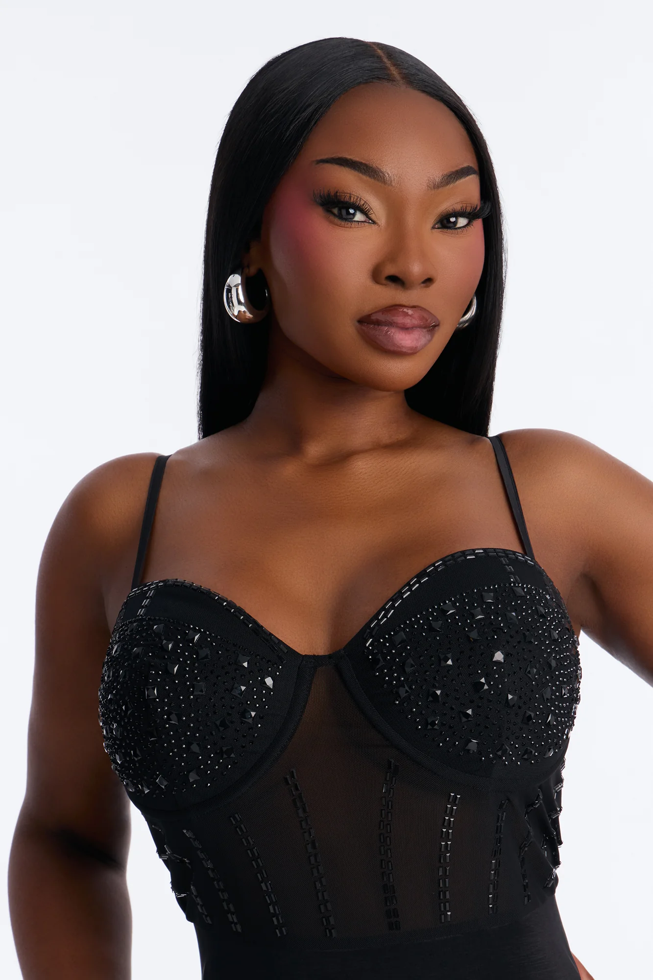 Blurred Memories Embellished Maxi Gown - Black - Image 7