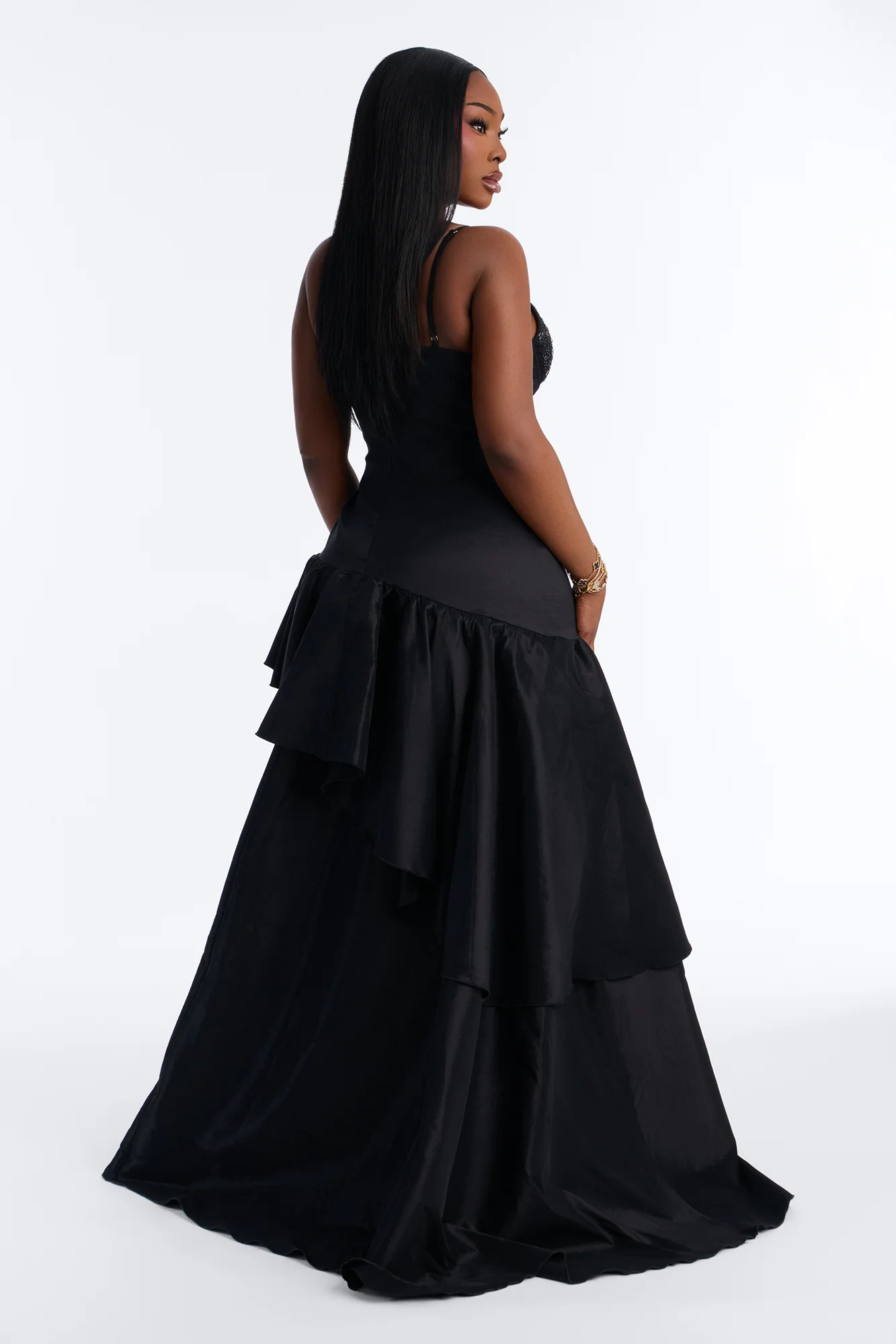 Blurred Memories Embellished Maxi Gown - Black - Image 8