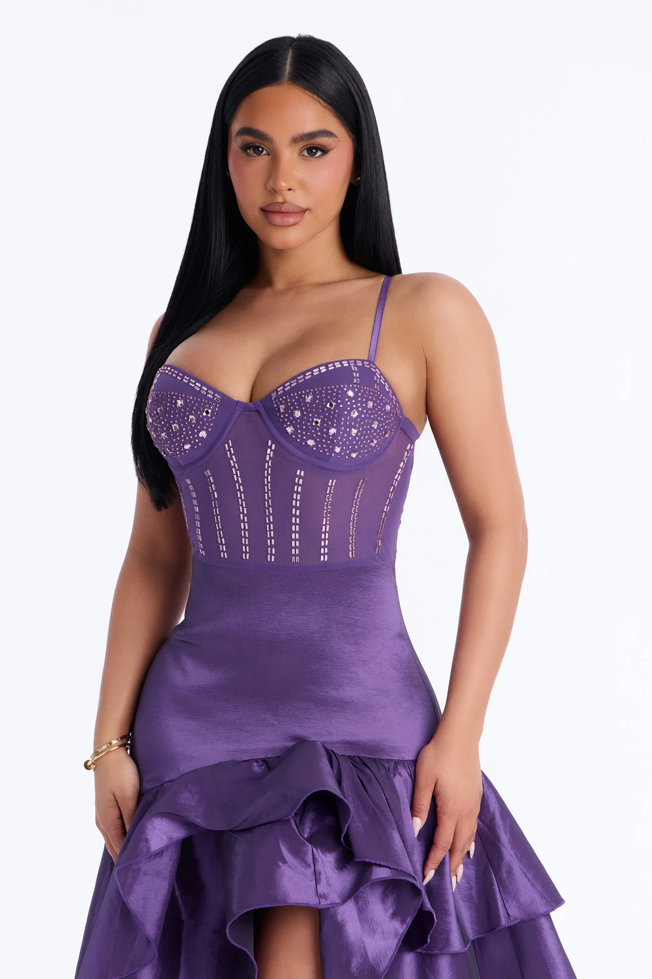 Blurred Memories Embellished Maxi Gown - Purple - Image 2