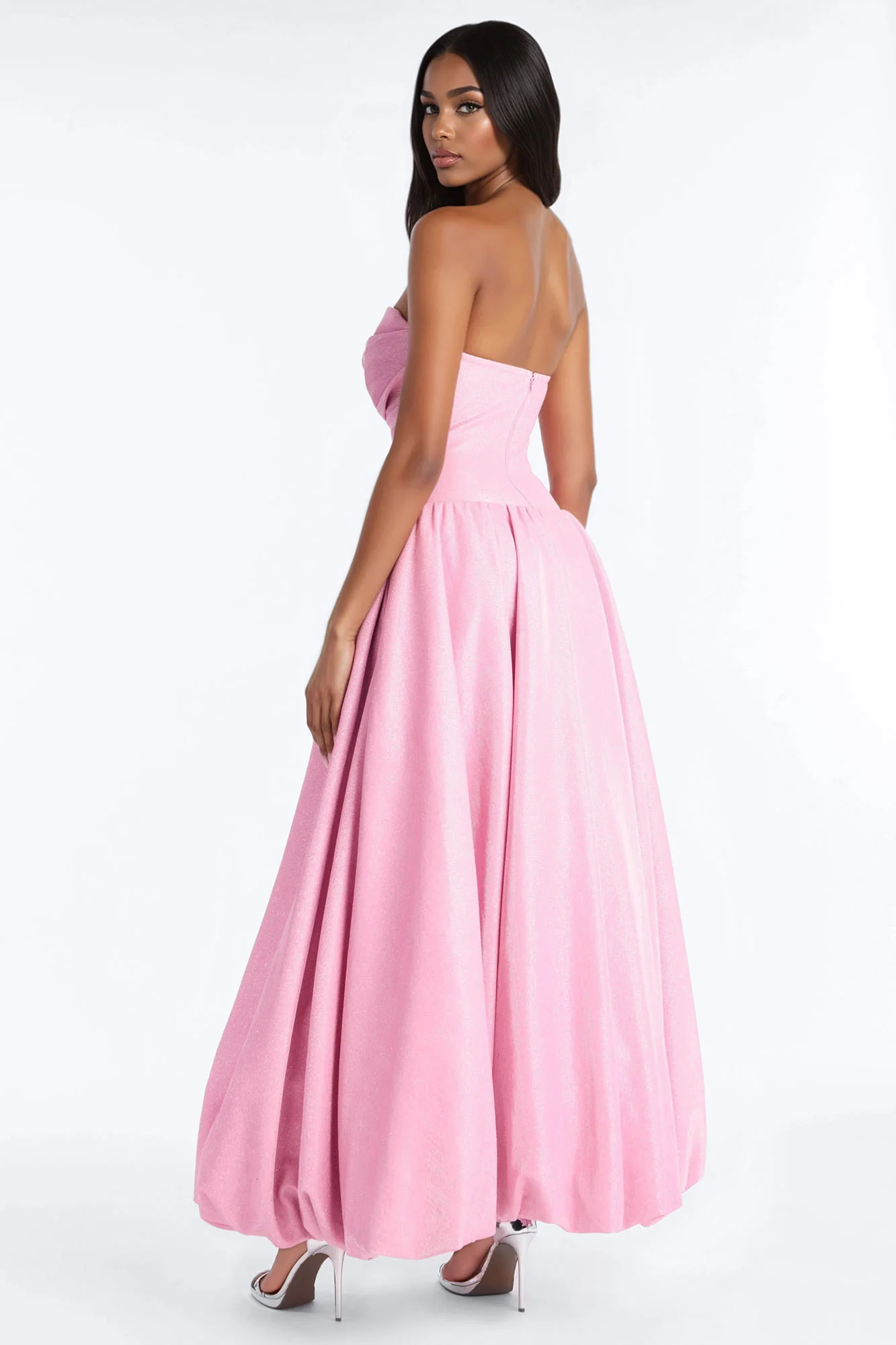 Blushing Dreams Glitter Gown - Pink - Image 4