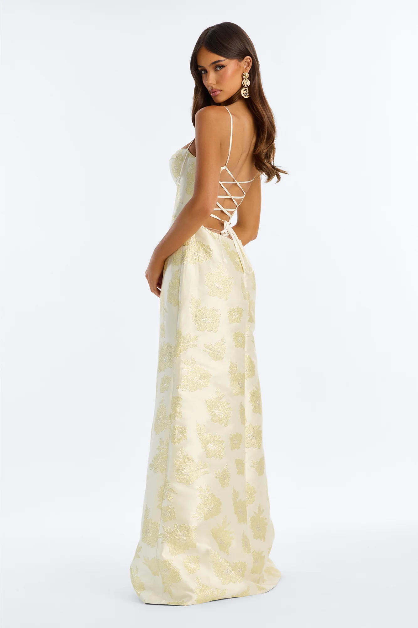 Blushing Over You Jacquard Gown - Champagne - Image 4
