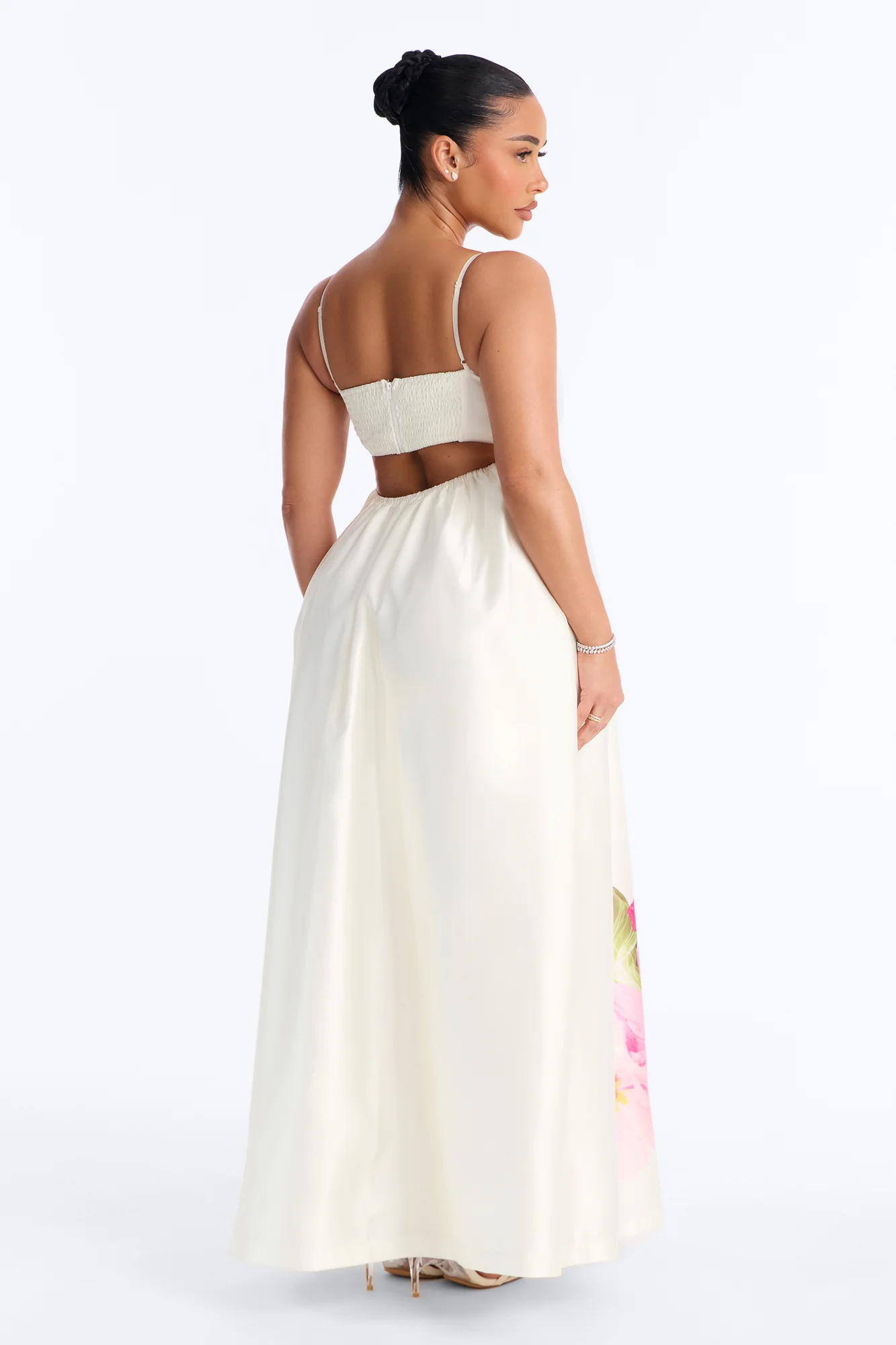 Blushing Petals Maxi Dress - Ivory/combo - Image 4