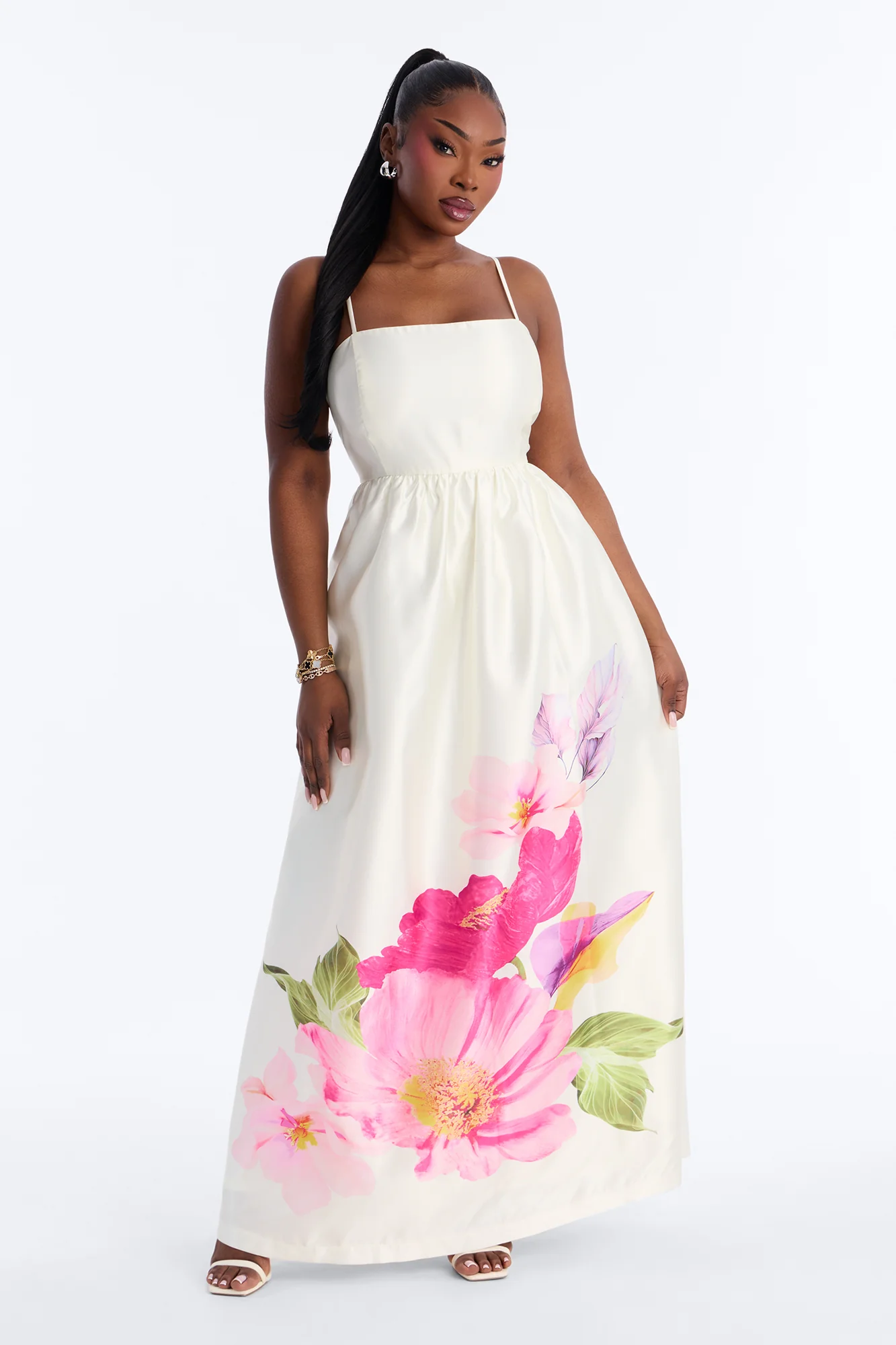 Blushing Petals Maxi Dress - Ivory/combo - Image 5