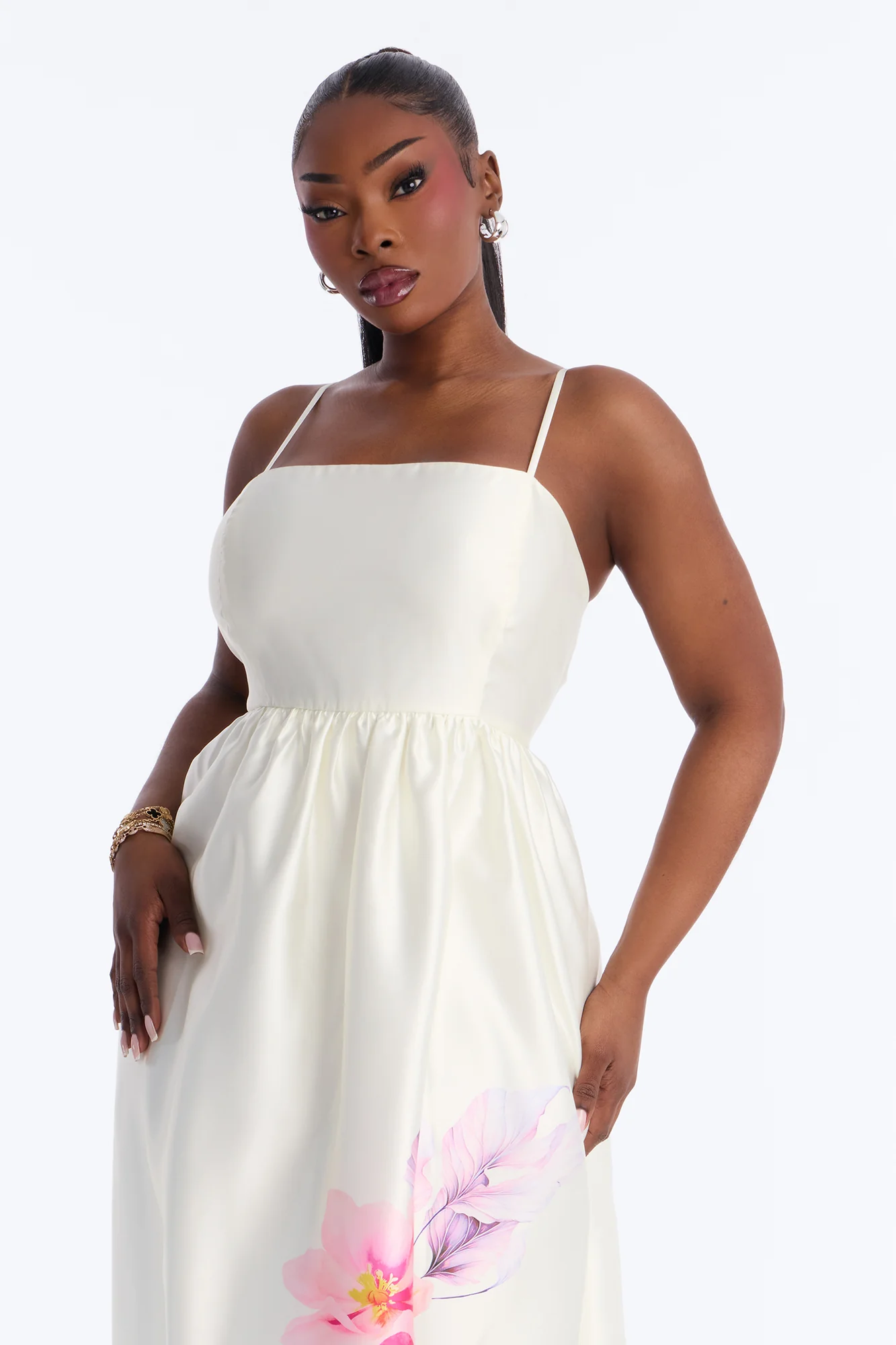 Blushing Petals Maxi Dress - Ivory/combo - Image 6