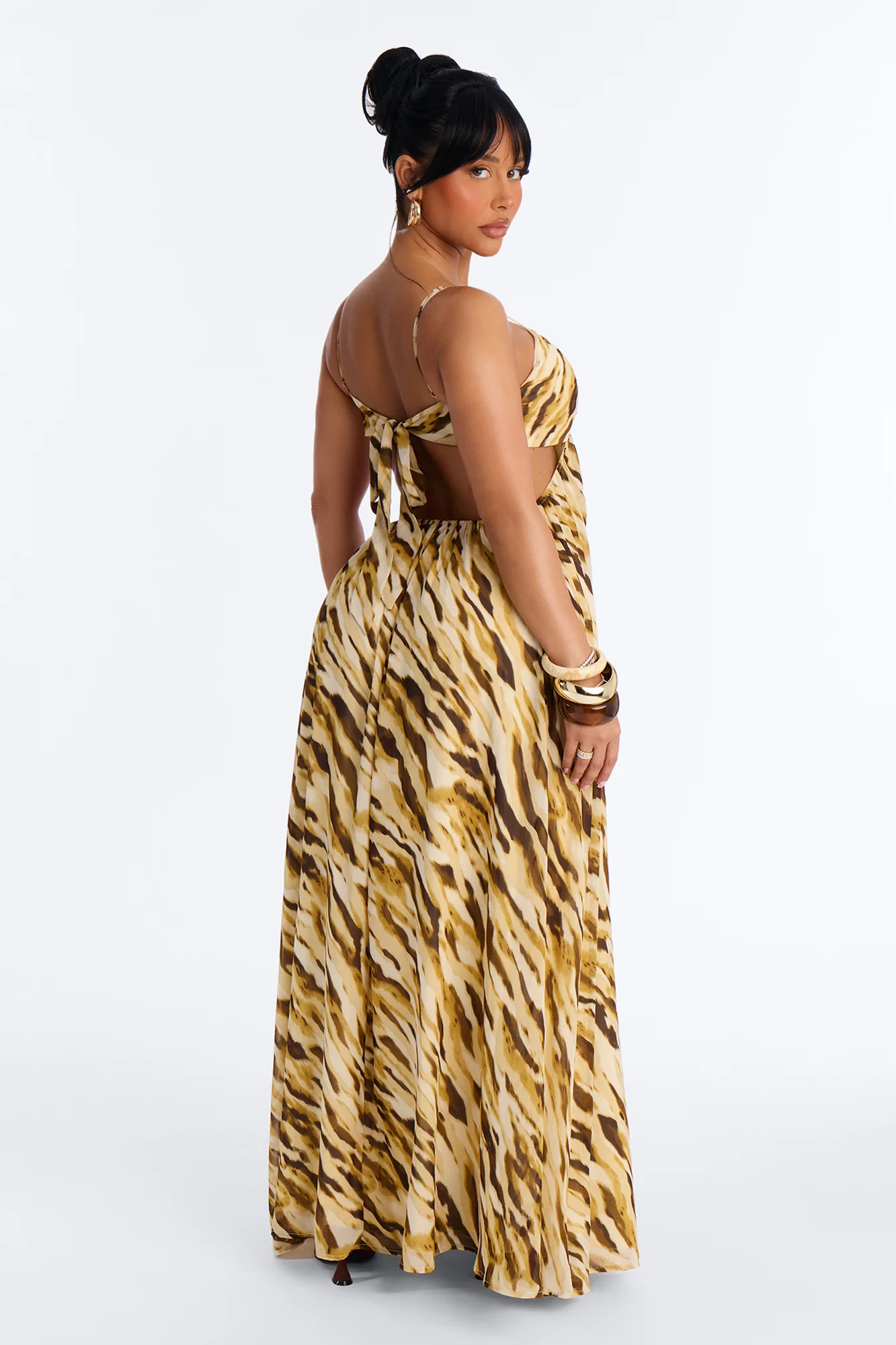 Boardwalk Babe Chiffon Maxi Dress - Mustard/combo - Image 3