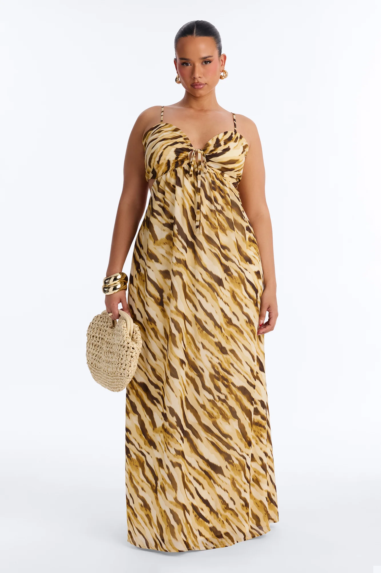Boardwalk Babe Chiffon Maxi Dress - Mustard/combo - Image 4