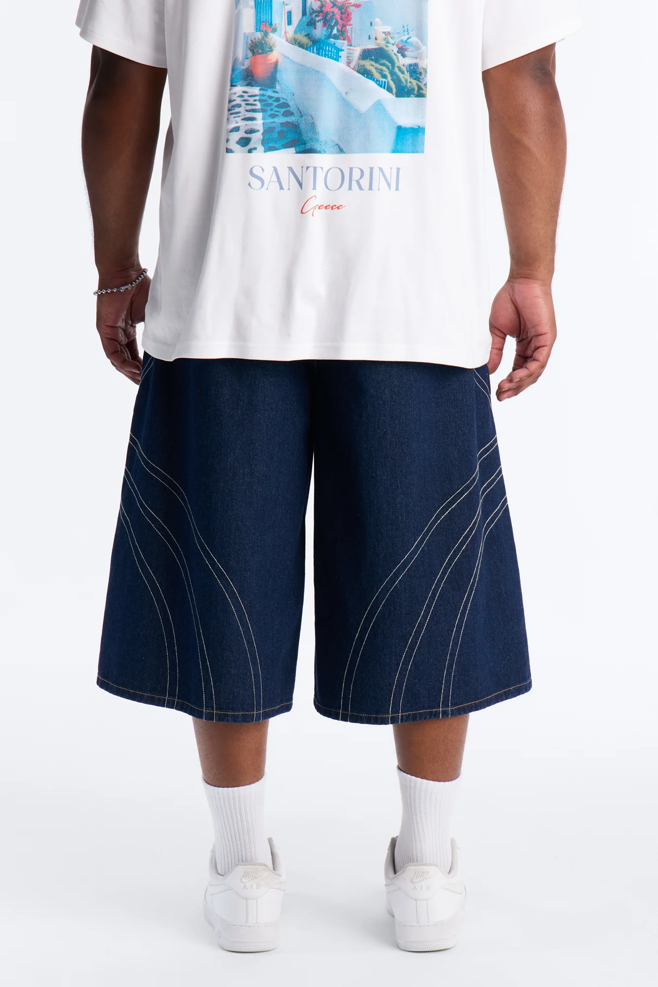 Bodega Stitch Baggy Denim Short - Dark Wash - Image 10