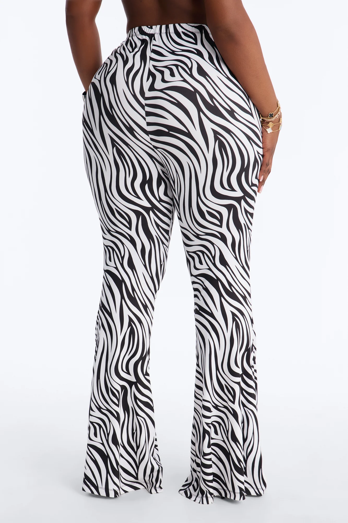 Boho Dreams Zebra Flare Pant - Black/White - Image 7