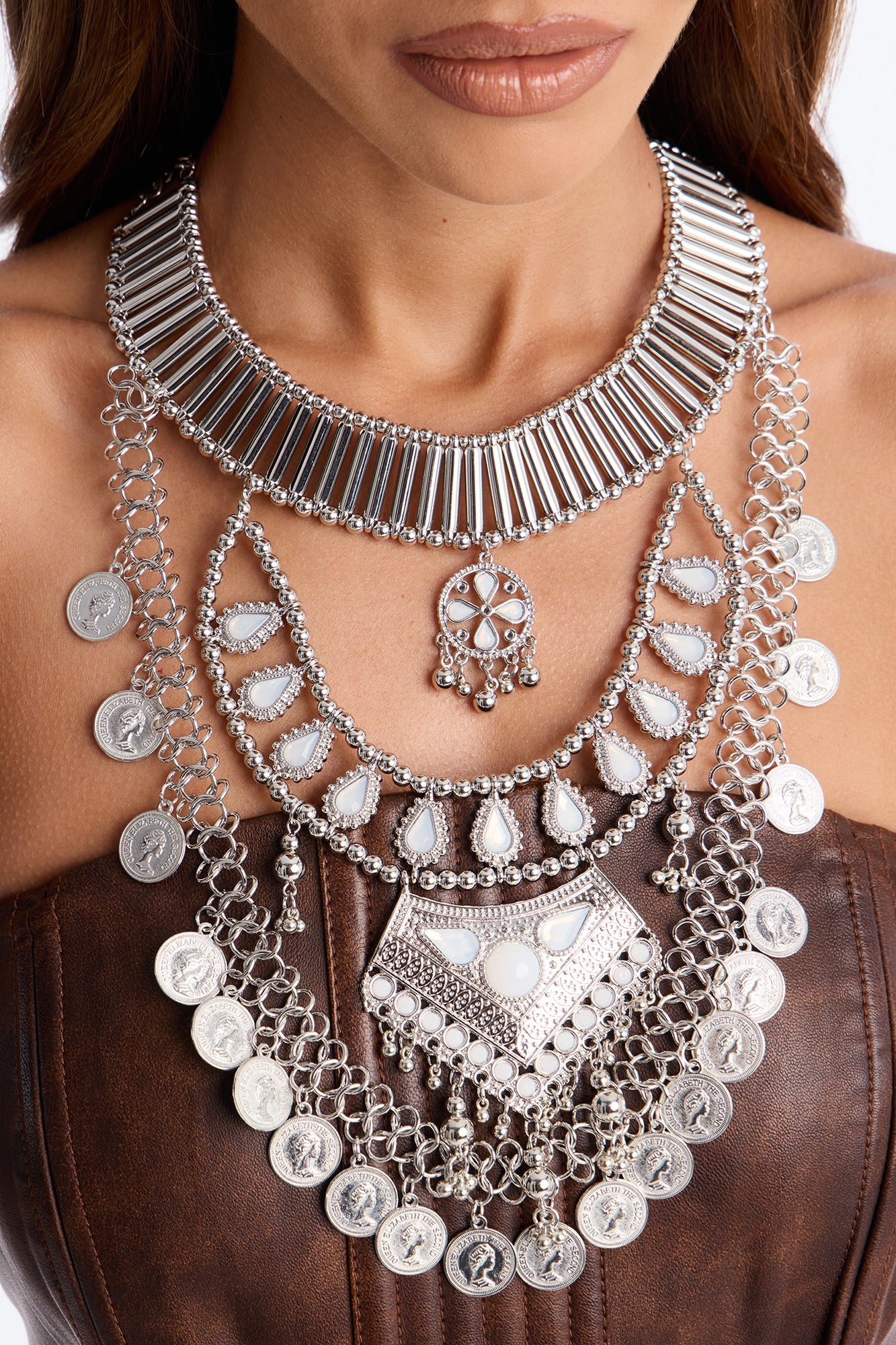 Boho Goddess Necklace - Silver