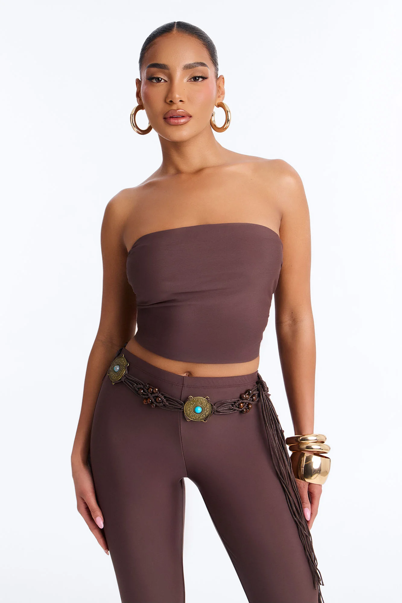Boho Moment 3 Piece Pant Set - Chocolate - Image 2