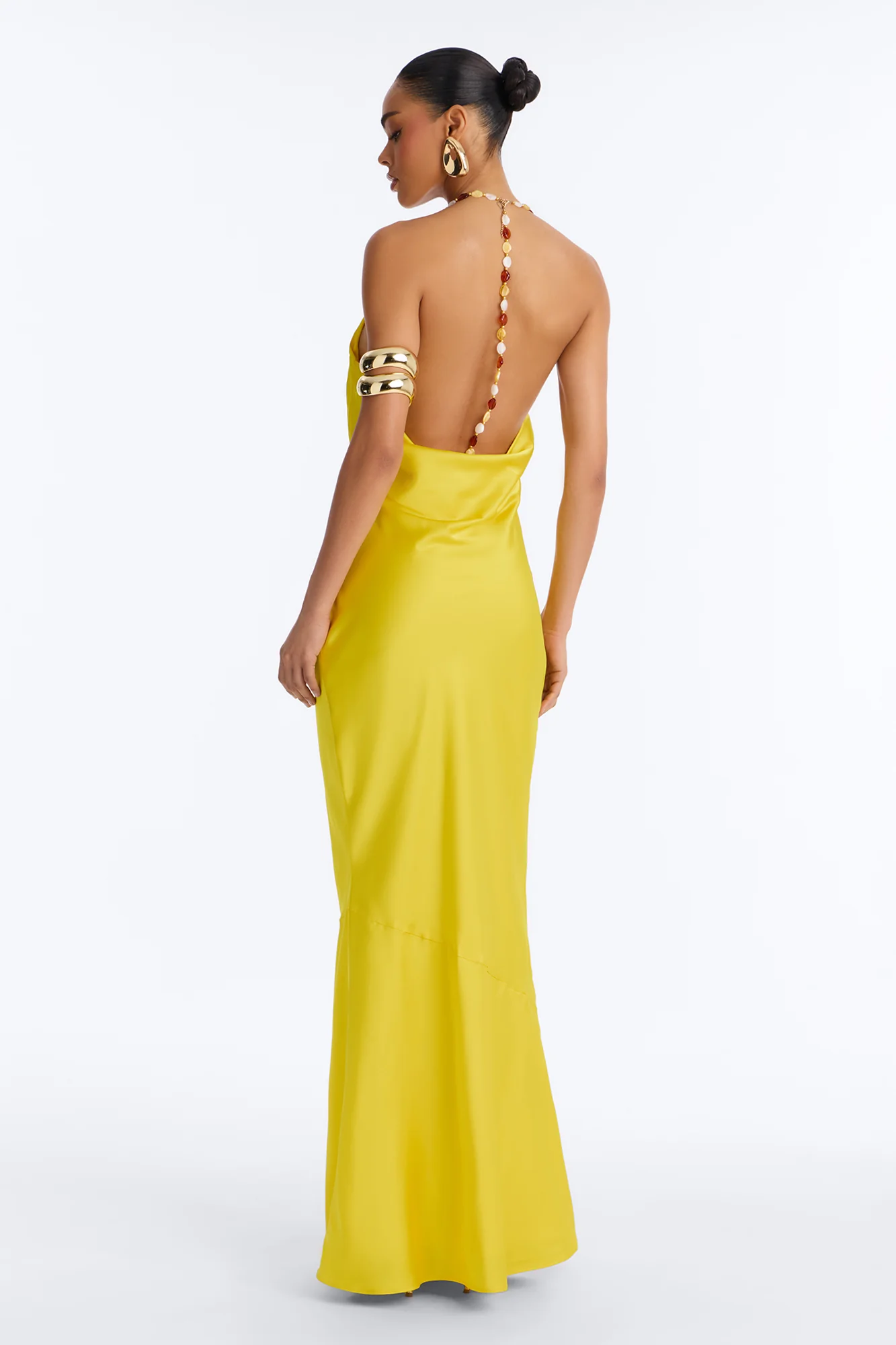 Bold Vibes Satin Maxi Dress - Yellow