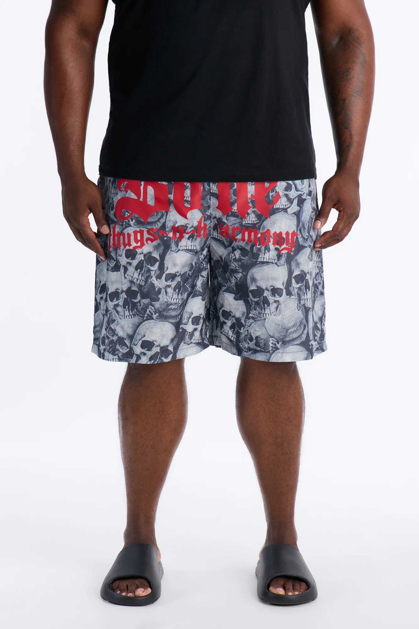 Bone Thugs And Harmony Printed Swim Trunk 7″ - Grey - Image 5