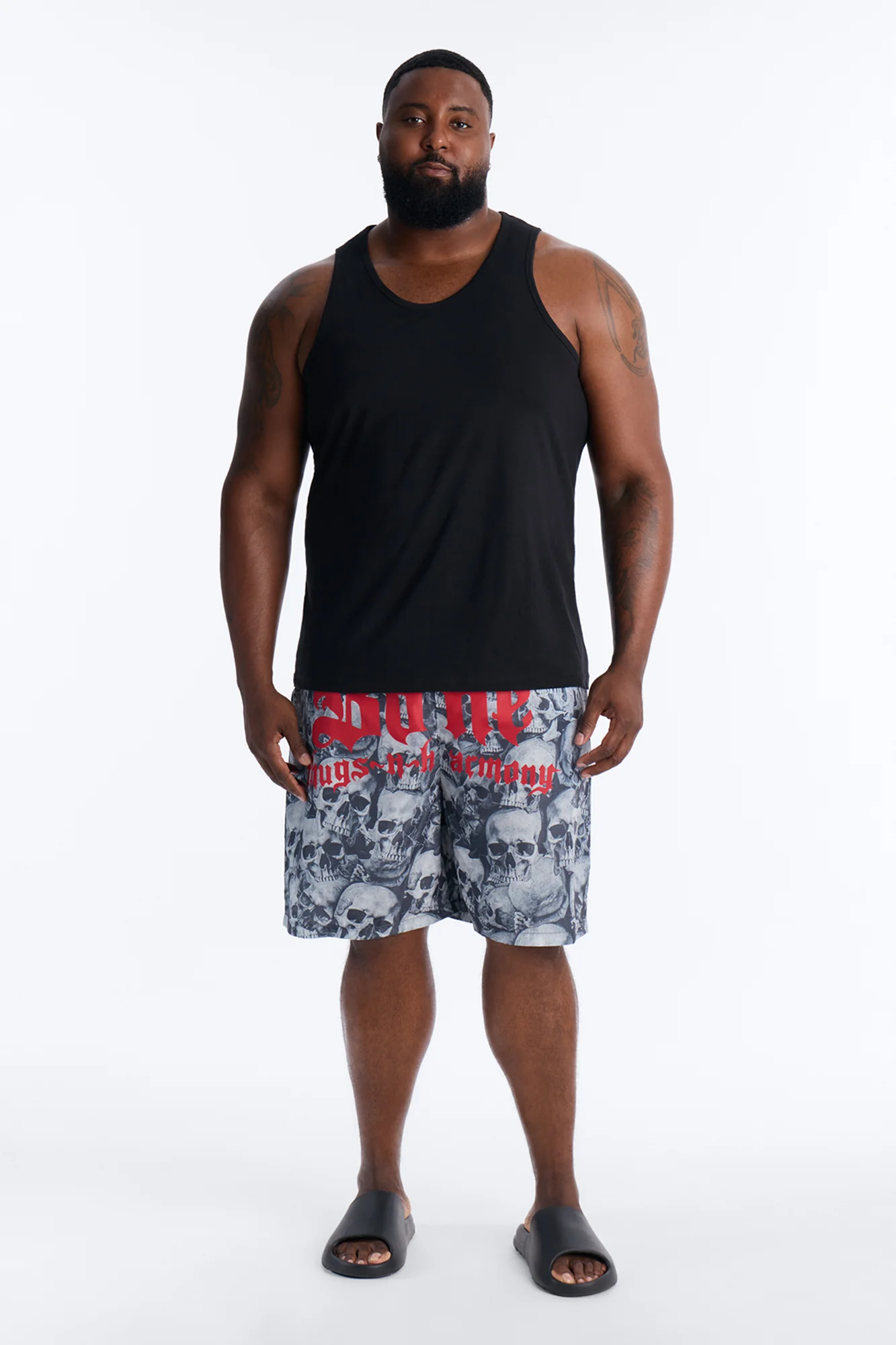 Bone Thugs And Harmony Printed Swim Trunk 7″ - Grey - Image 6