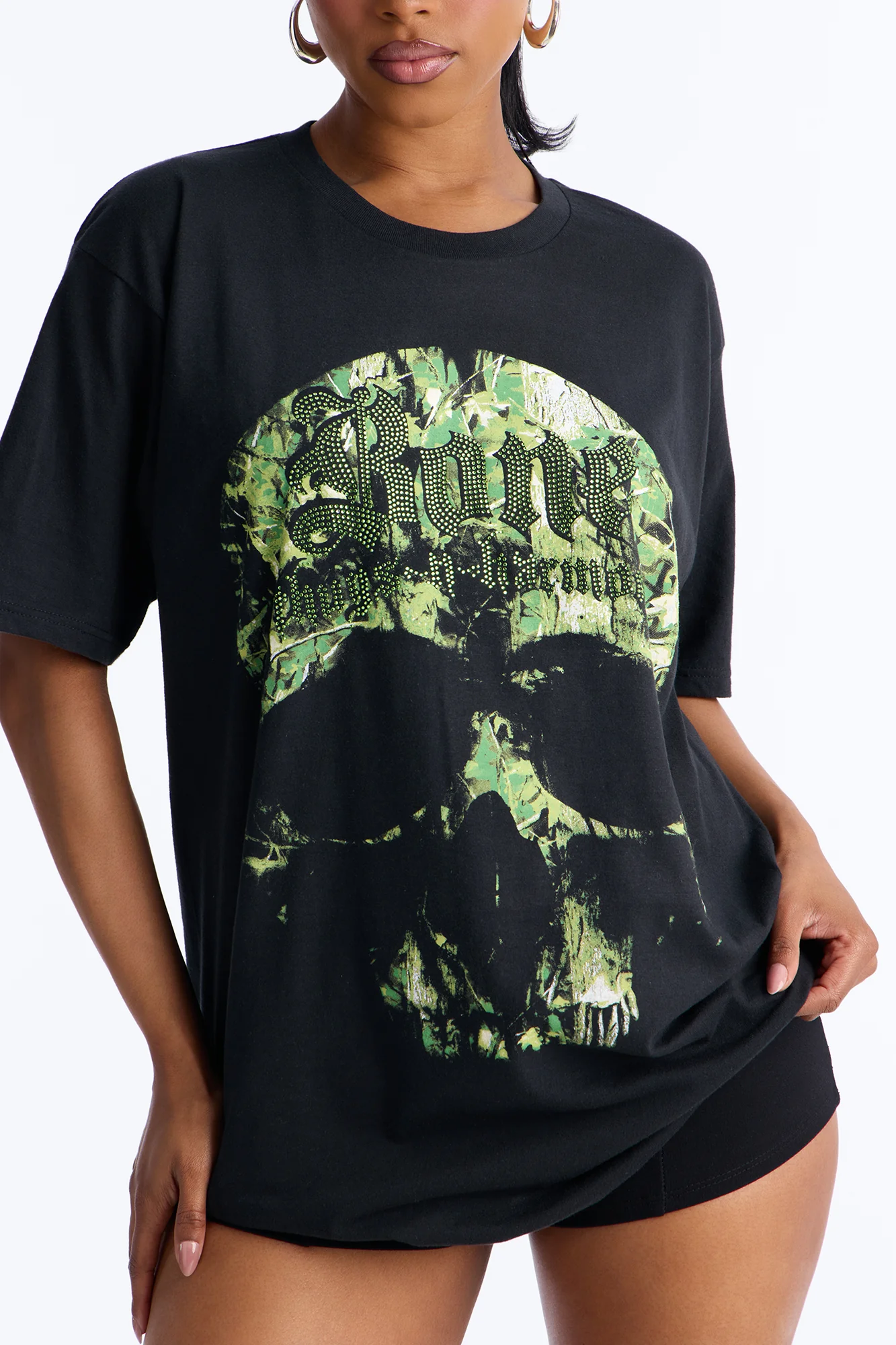 Bone Thugs Skull Rhinestone Tee - Black - Image 3