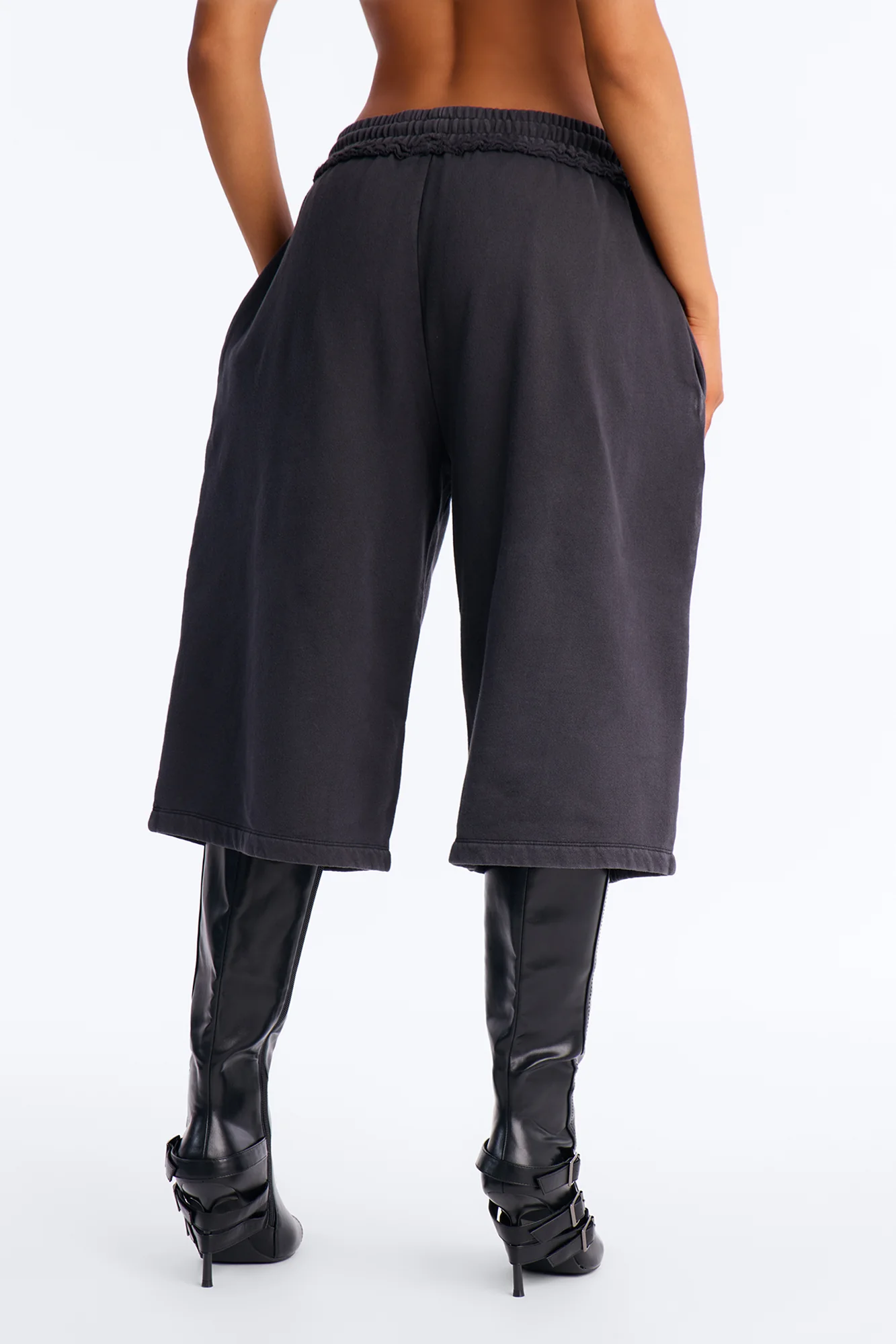 Born Savage Sweat Shorts - Charcoal - Image 4