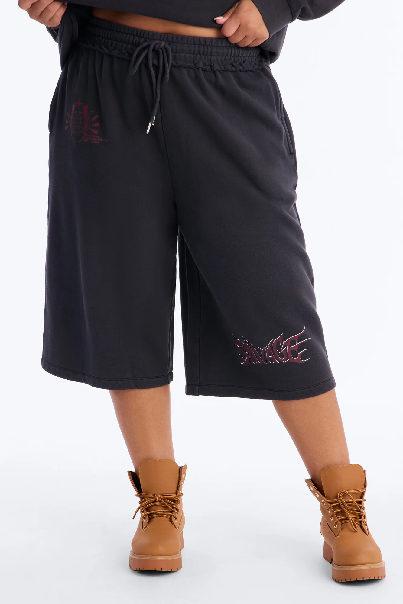 Born Savage Sweat Shorts - Charcoal - Image 5