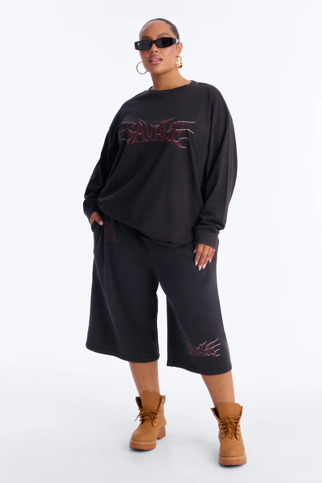 Born Savage Sweat Shorts - Charcoal - Image 7