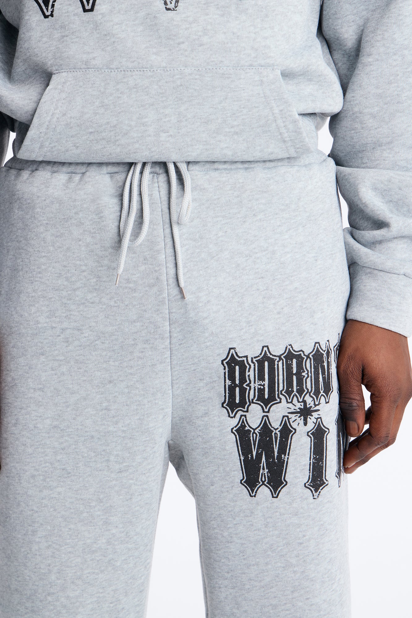 Born To Win Sweatpants - Heather Grey - Image 2