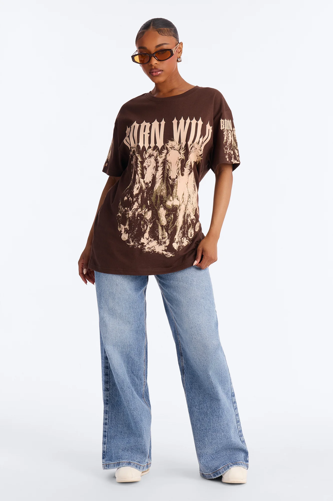 Born Wild Western Tee - Chocolate - Image 2