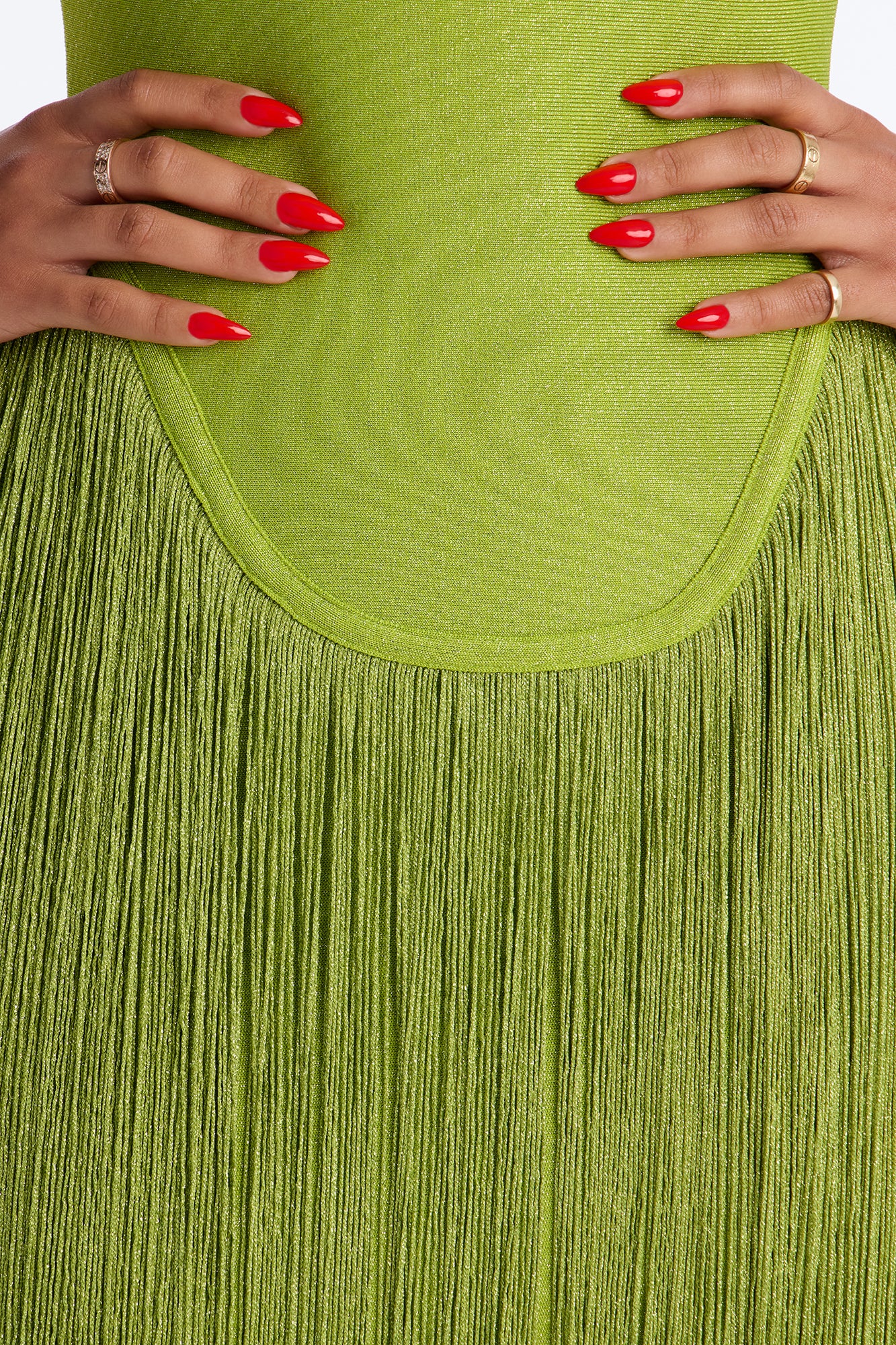 Bossy Tiara Glitter Bandage Maxi Dress - Chartreuse - Image 3