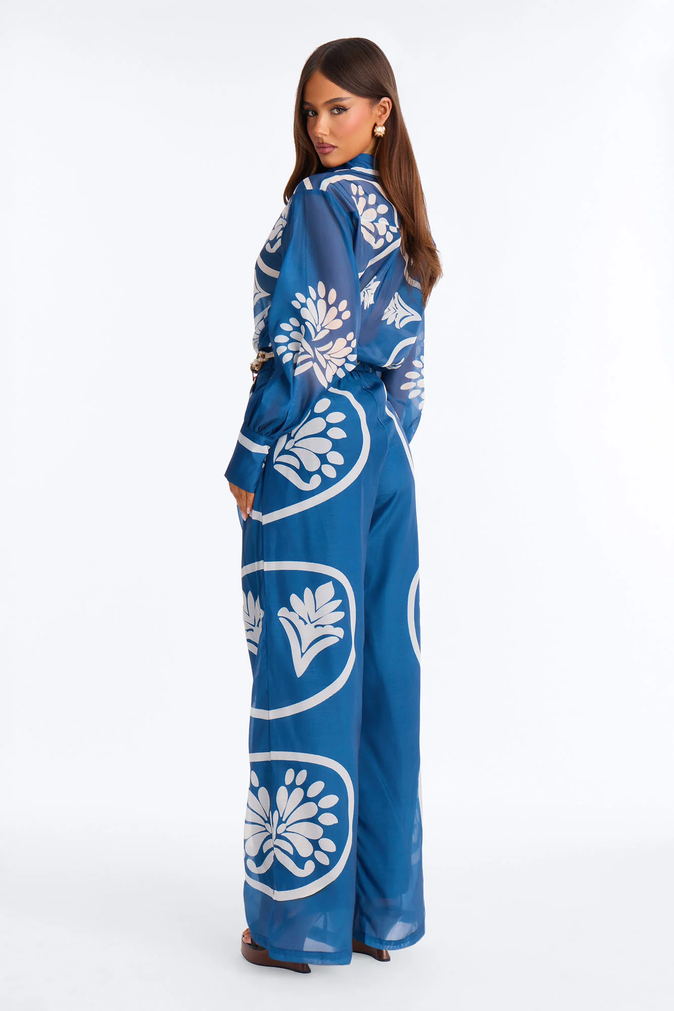 Botanical Flow Pant Set - Blue - Image 4