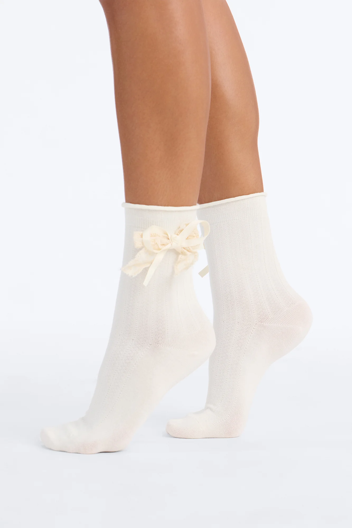 Bows On Bows 2 Pack Crew Socks - White/combo - Image 2