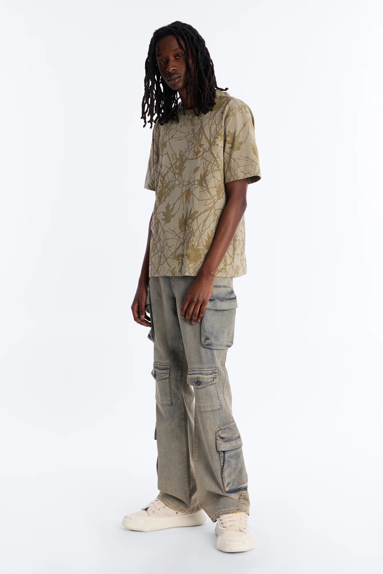 Boxy Carbon Camo Tee - Olive - Image 2