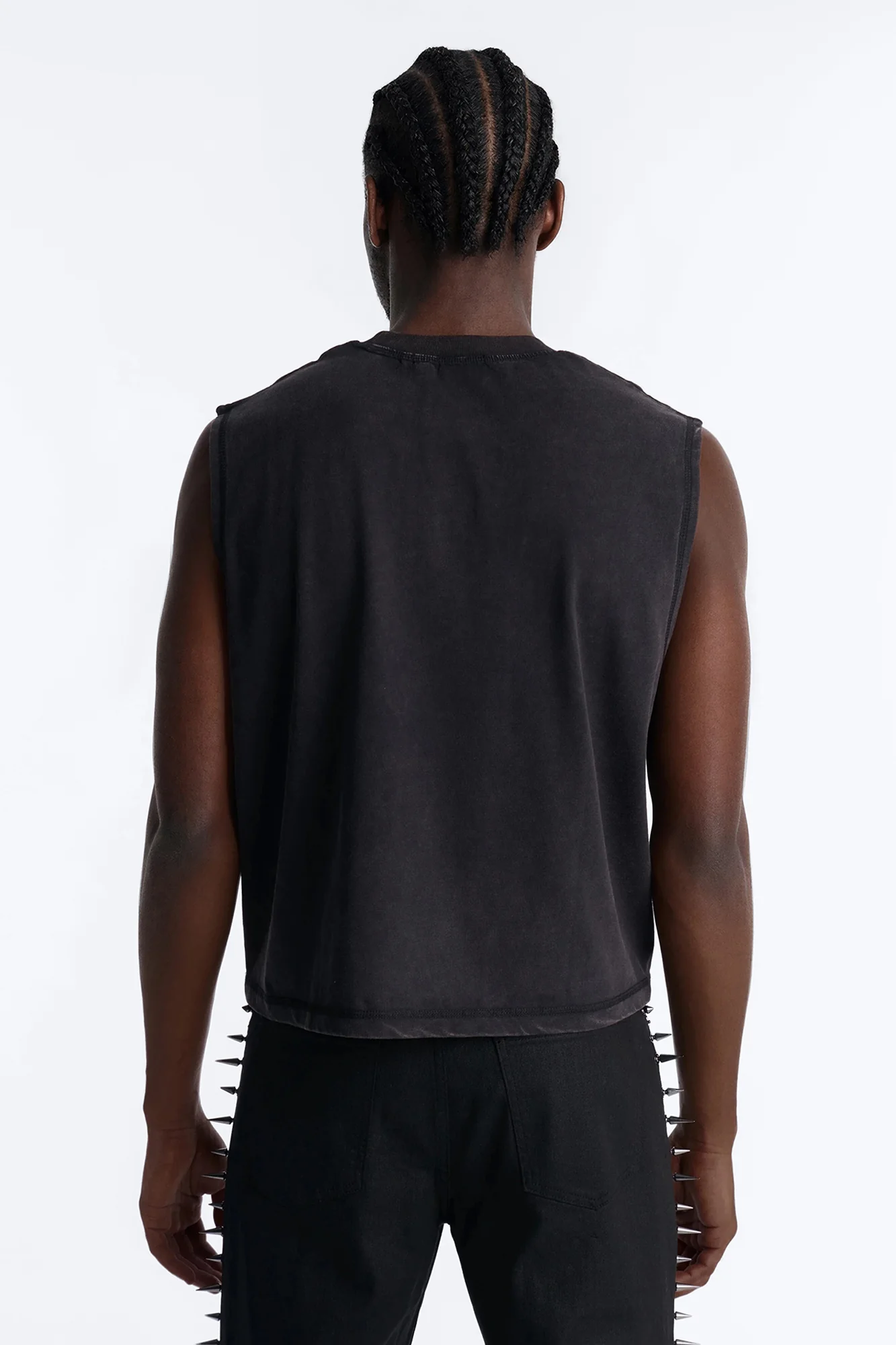 Boxy Cropped Caliber Muscle Tee - Black - Image 4