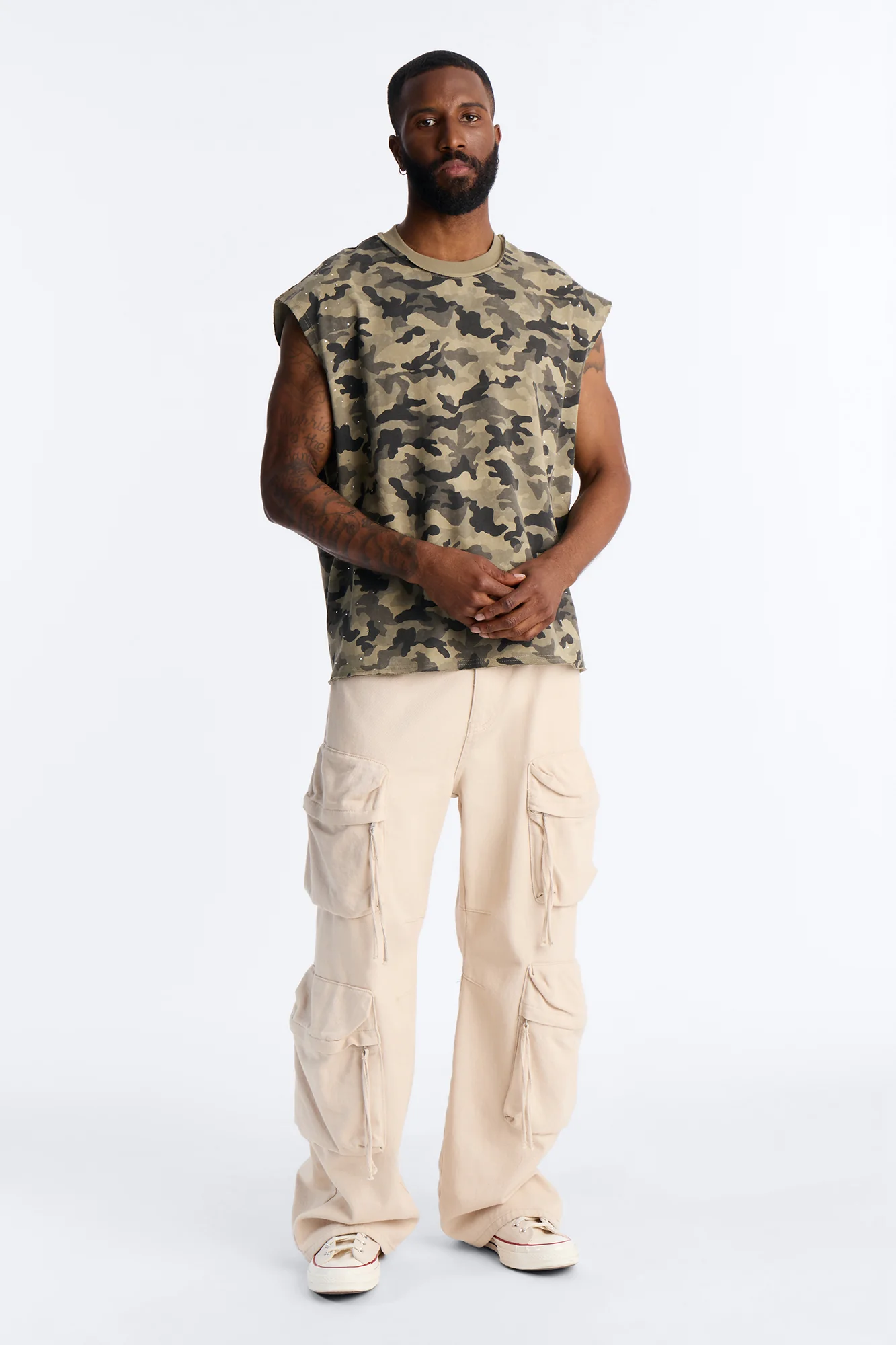 Boxy Cropped Street Soldier Camo Muscle Tee - Camouflage - Image 2