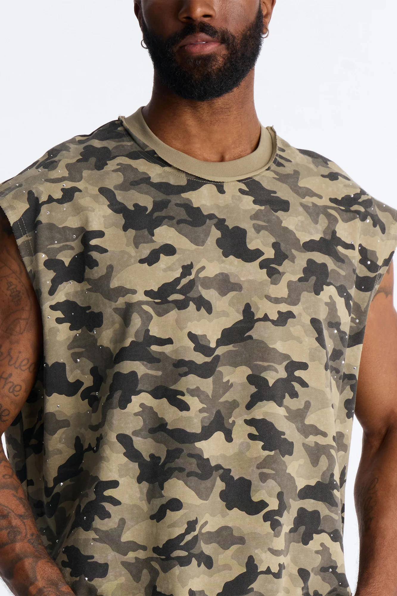 Boxy Cropped Street Soldier Camo Muscle Tee - Camouflage - Image 3
