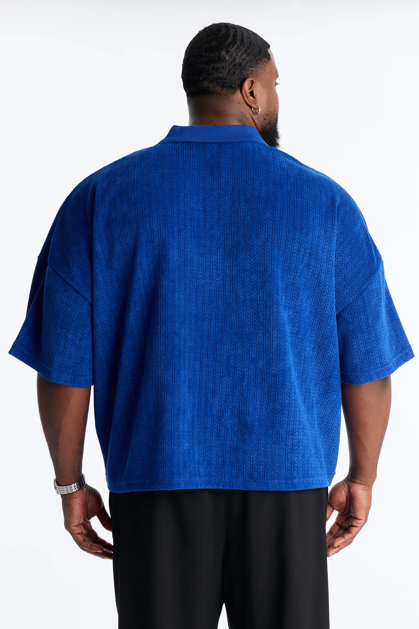 Boxy Cropped Lexington Saints Johnny Collar Polo - Blue - Image 8