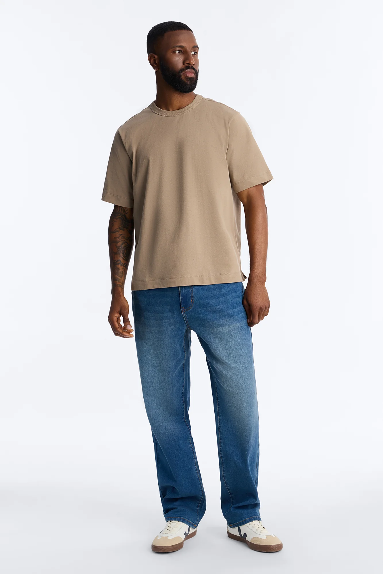 Boxy Soft Washed 250 GSM Tee - Stone - Image 2