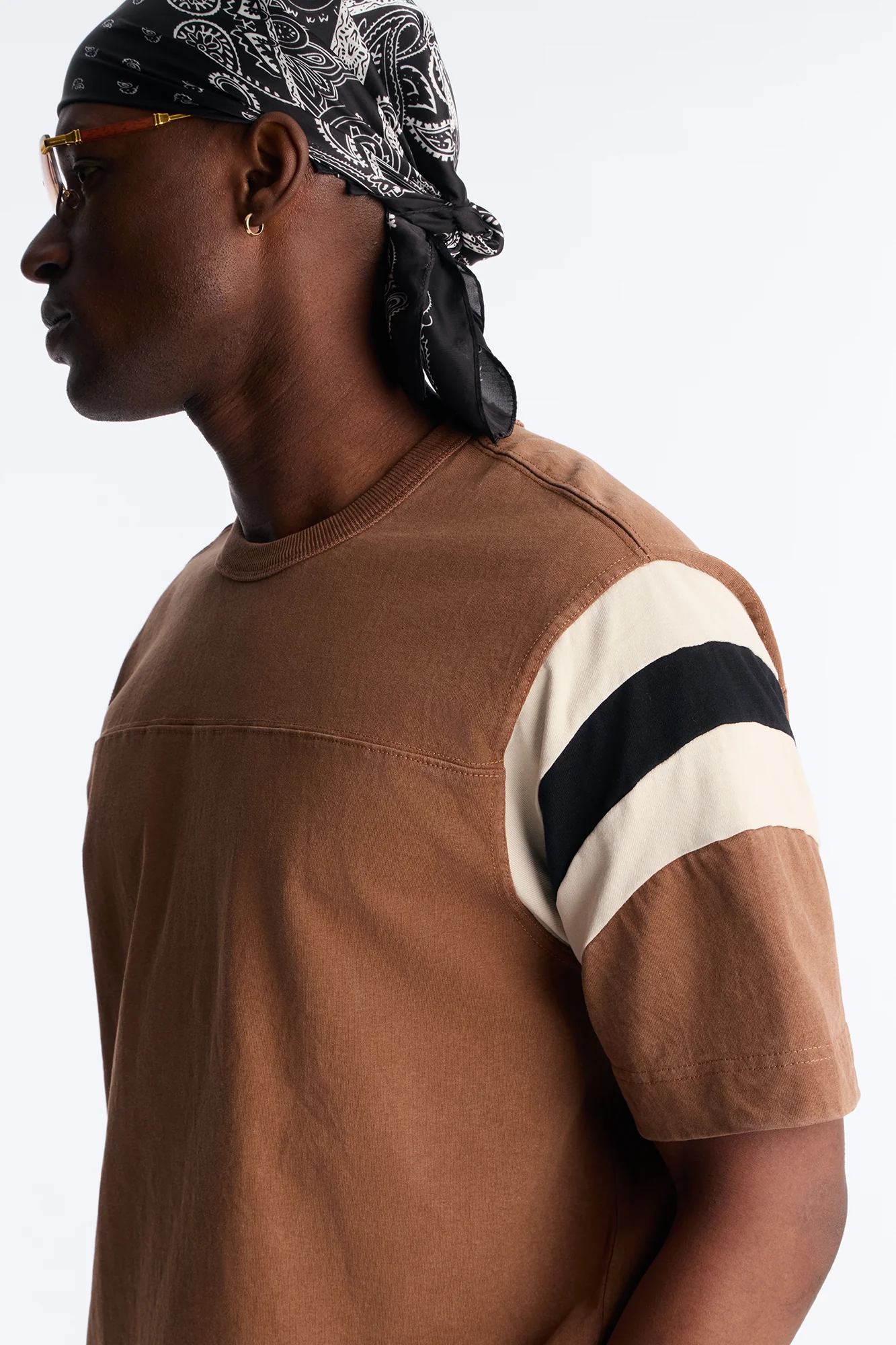 Boxy Varsity Stripe Tee - Brown/combo - Image 3